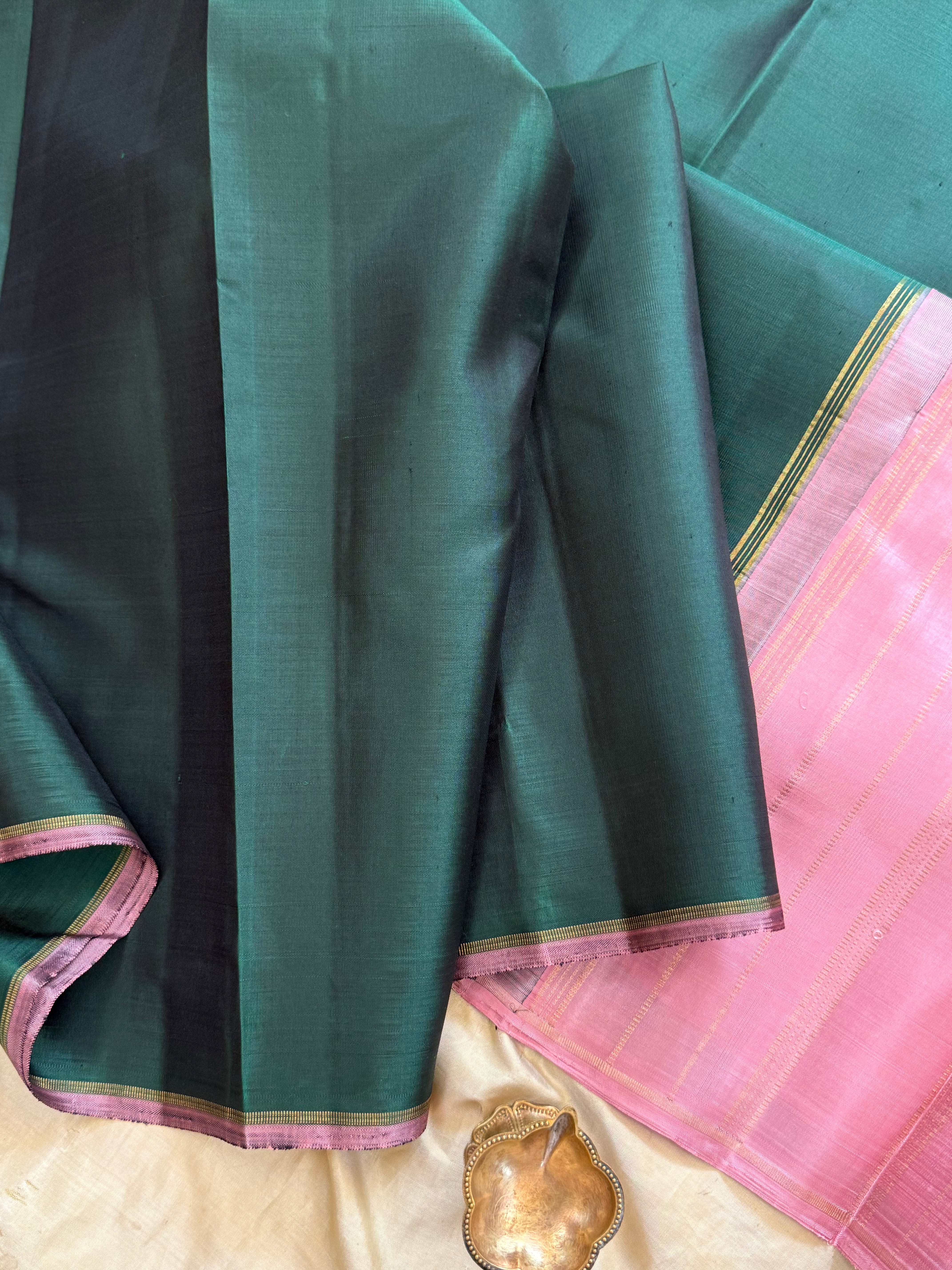 DARK GREEN BODY / KANJIPURAM SILK SAREE CLSA 10698