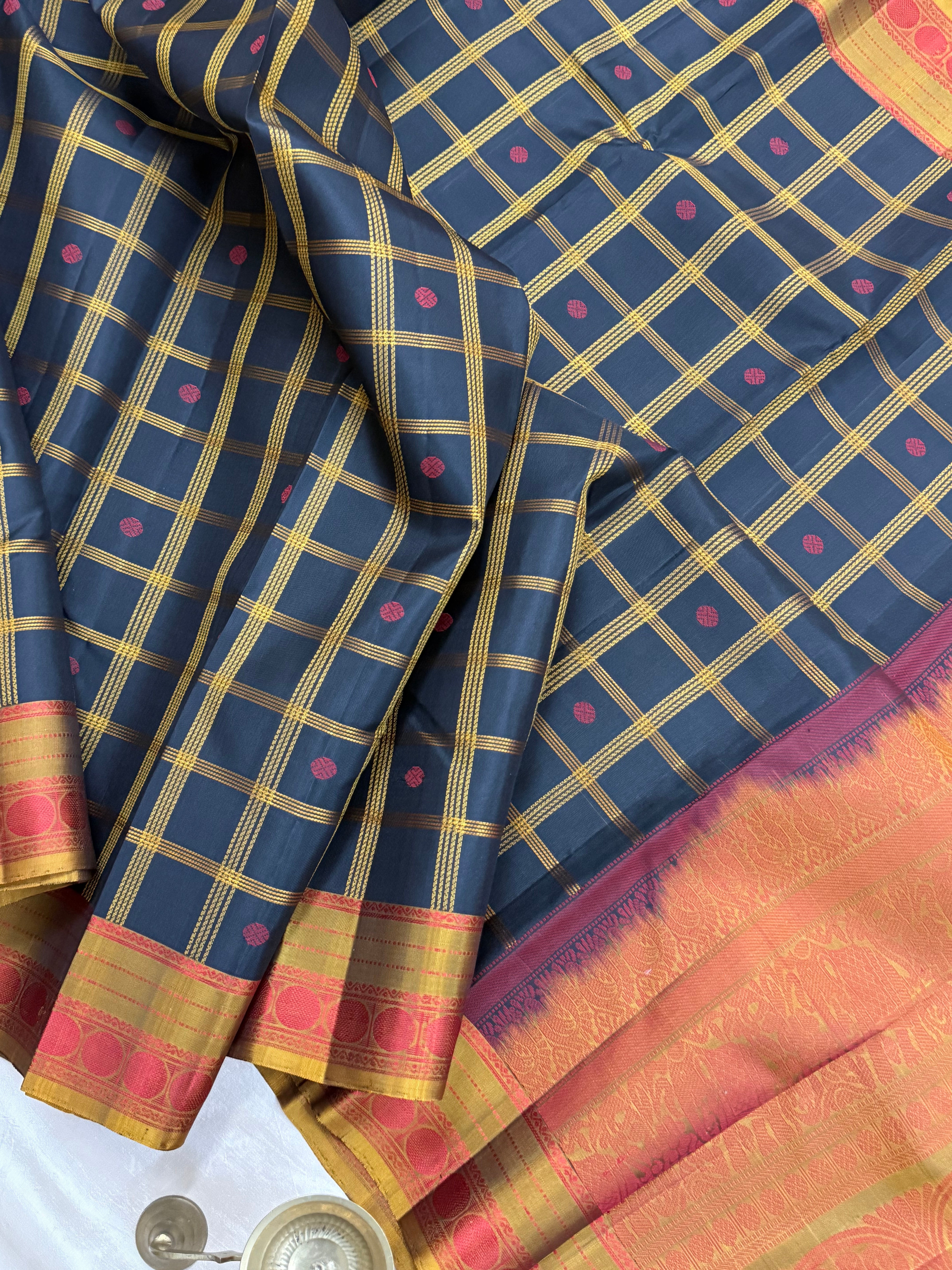 Black and mustard kattam / Varnangal Soft Silk