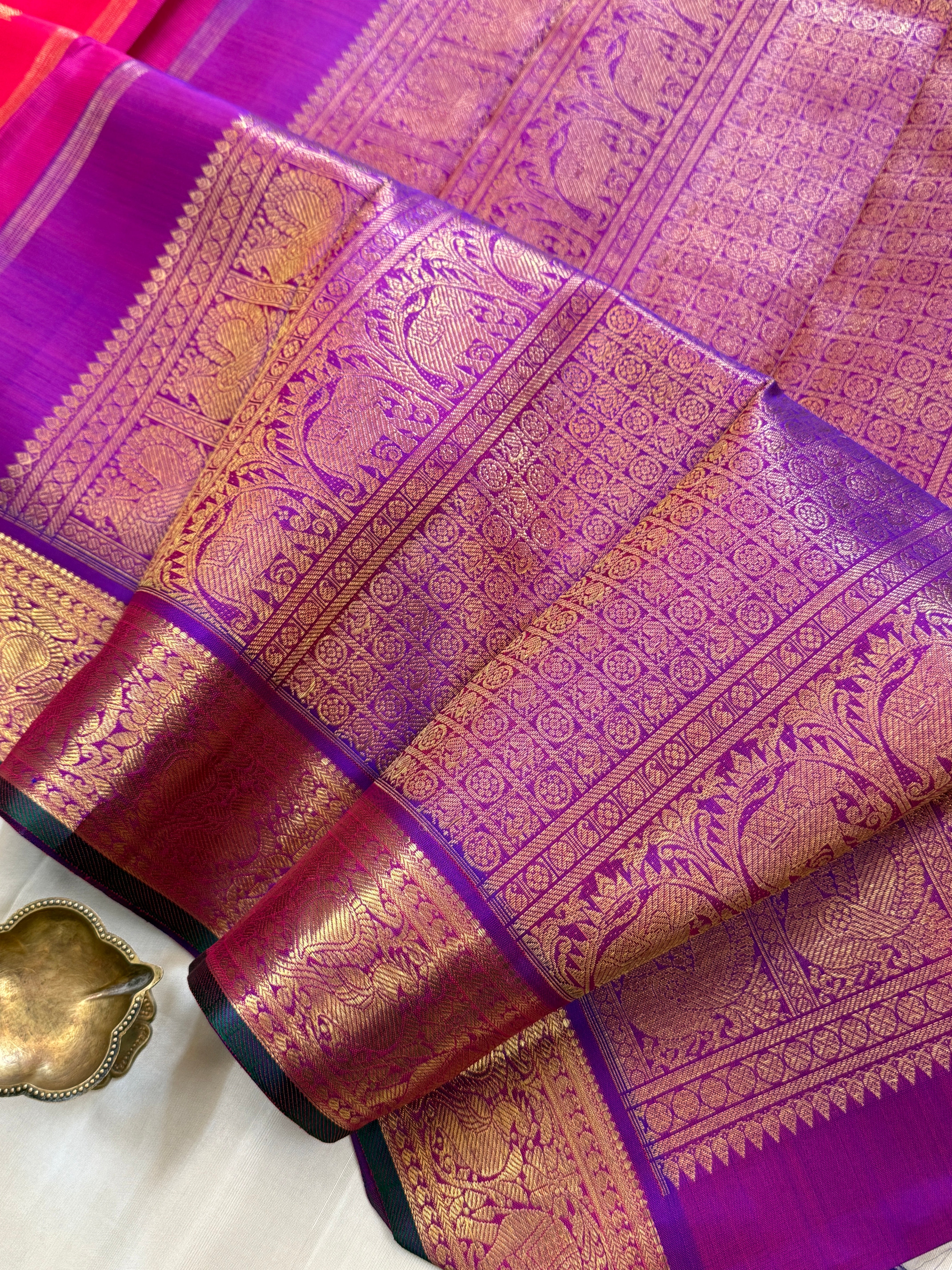 Semi contrast / Kanjipuram silk saree CLSA 3390