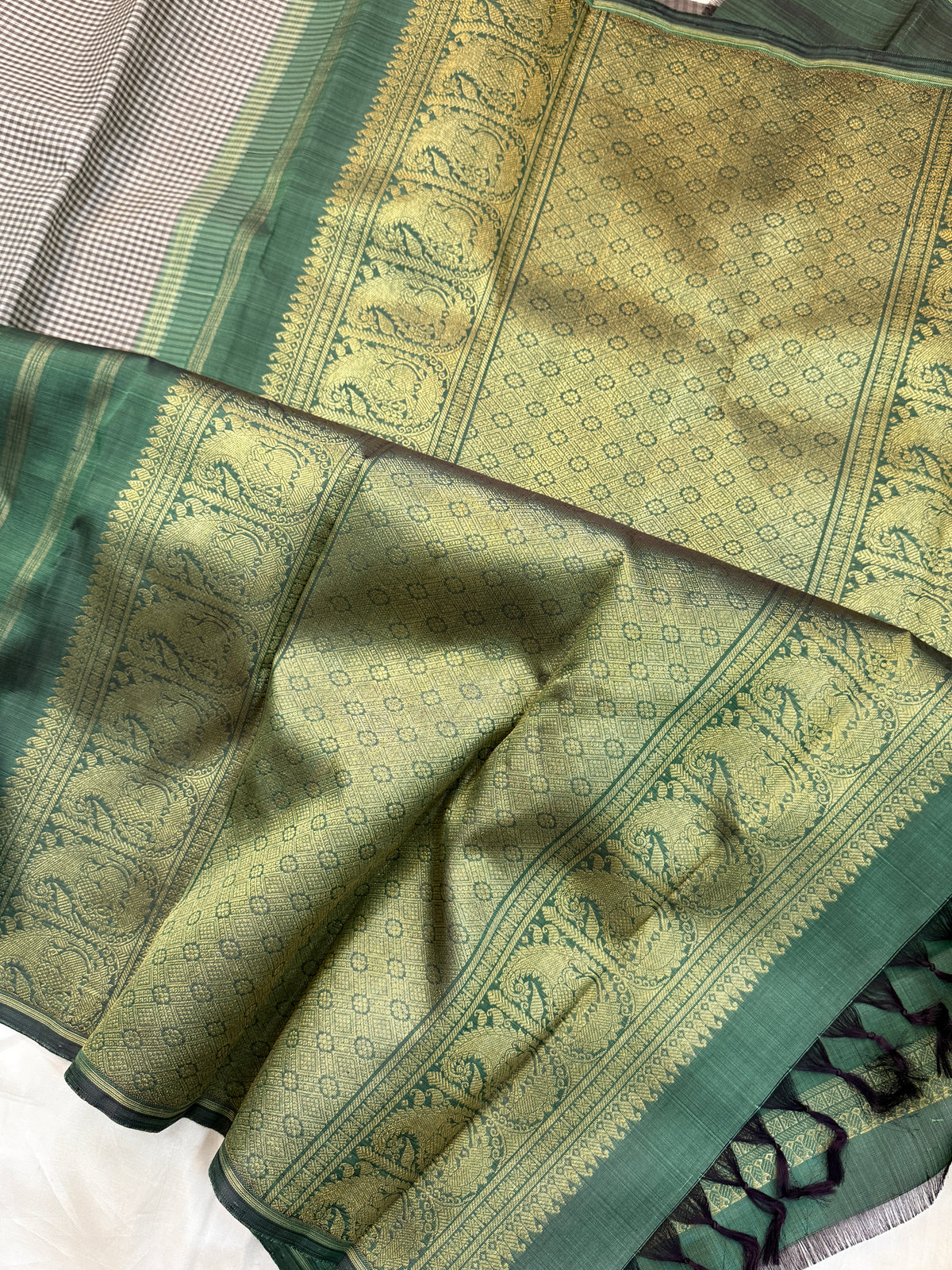 Organza Korvai / pure Zari Kanjipuram clsa 12156