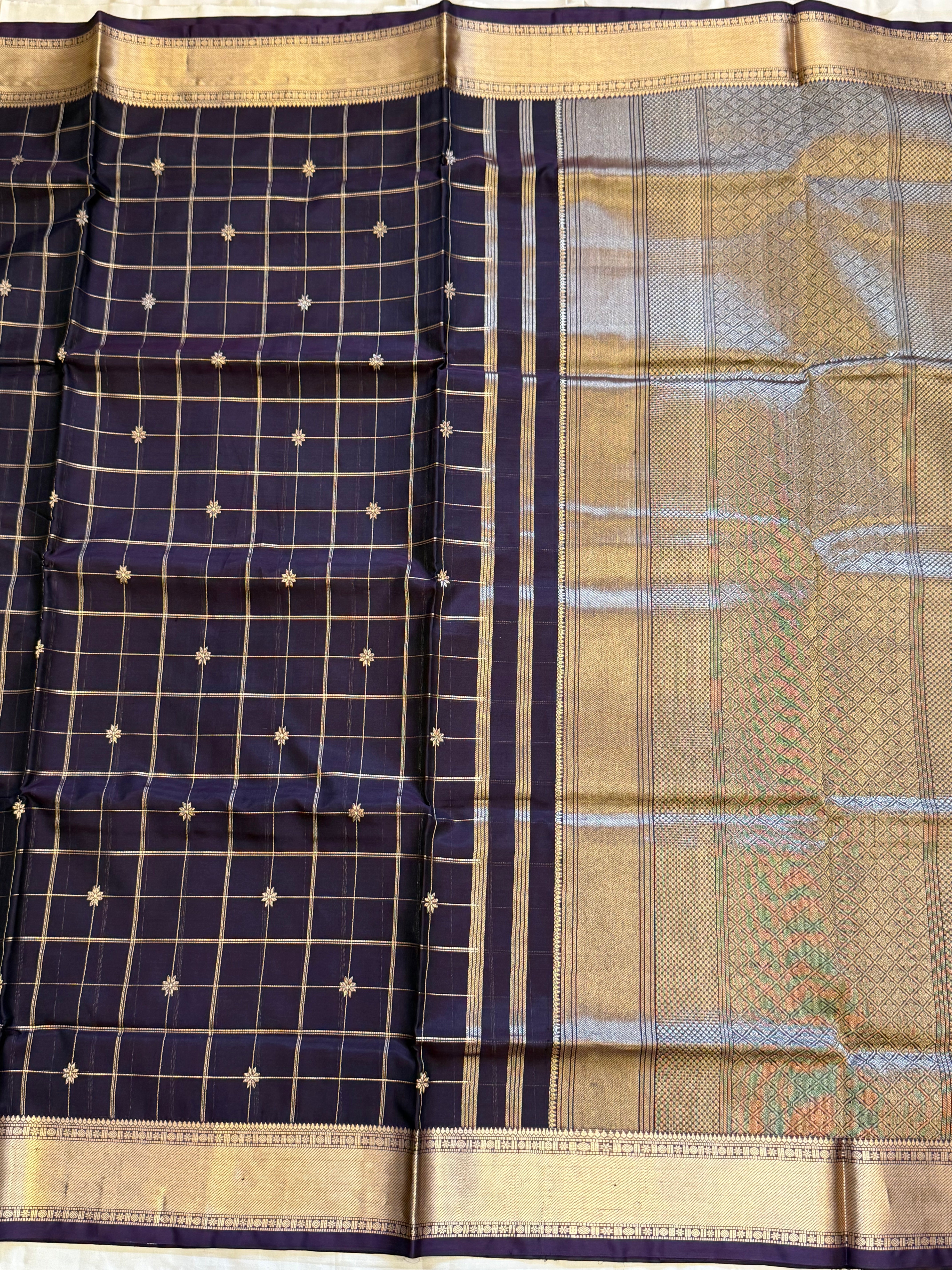 Deep brown kattam / Premium silk cotton