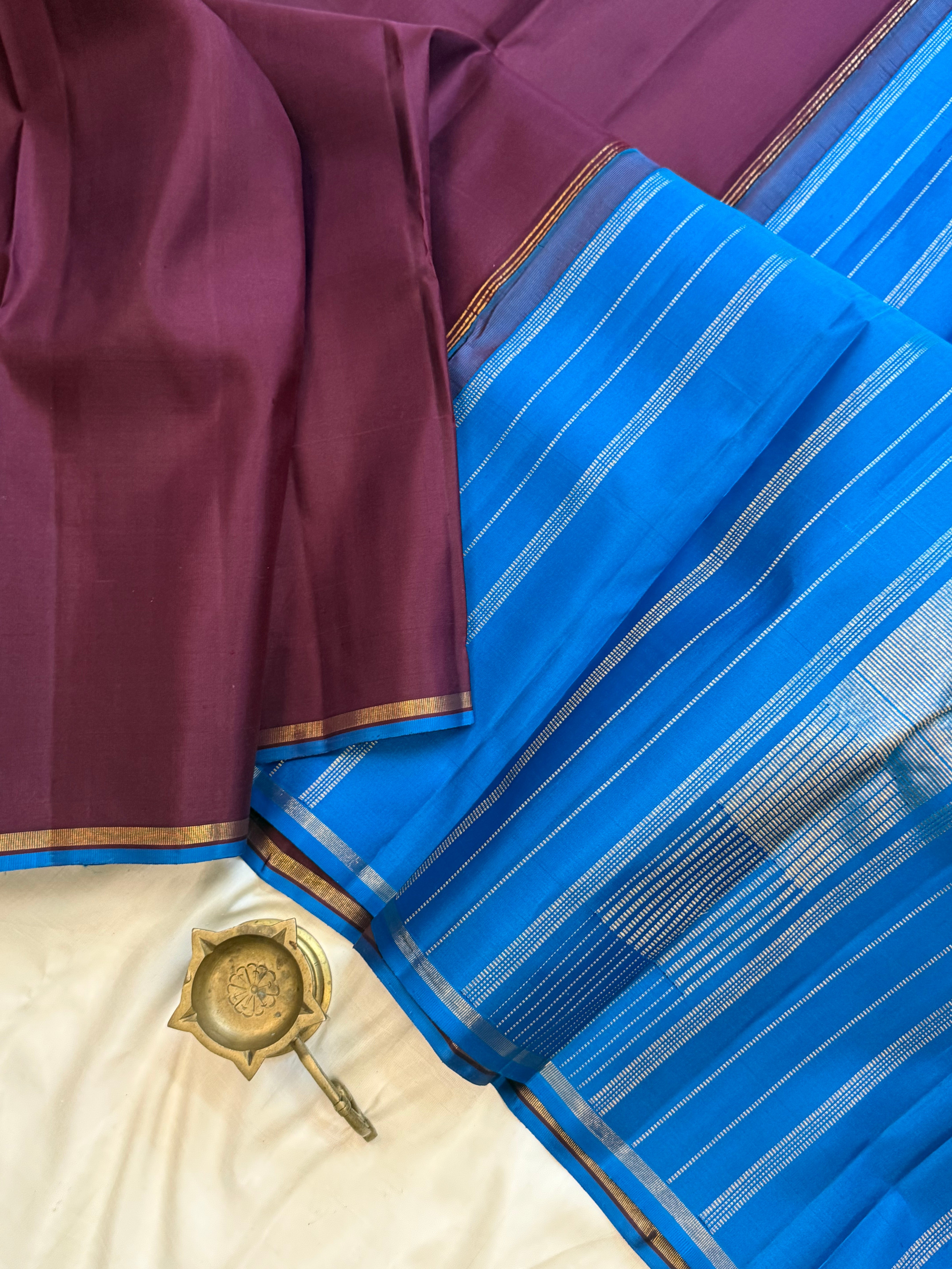 Podi color with blue/ kanjipuram silk