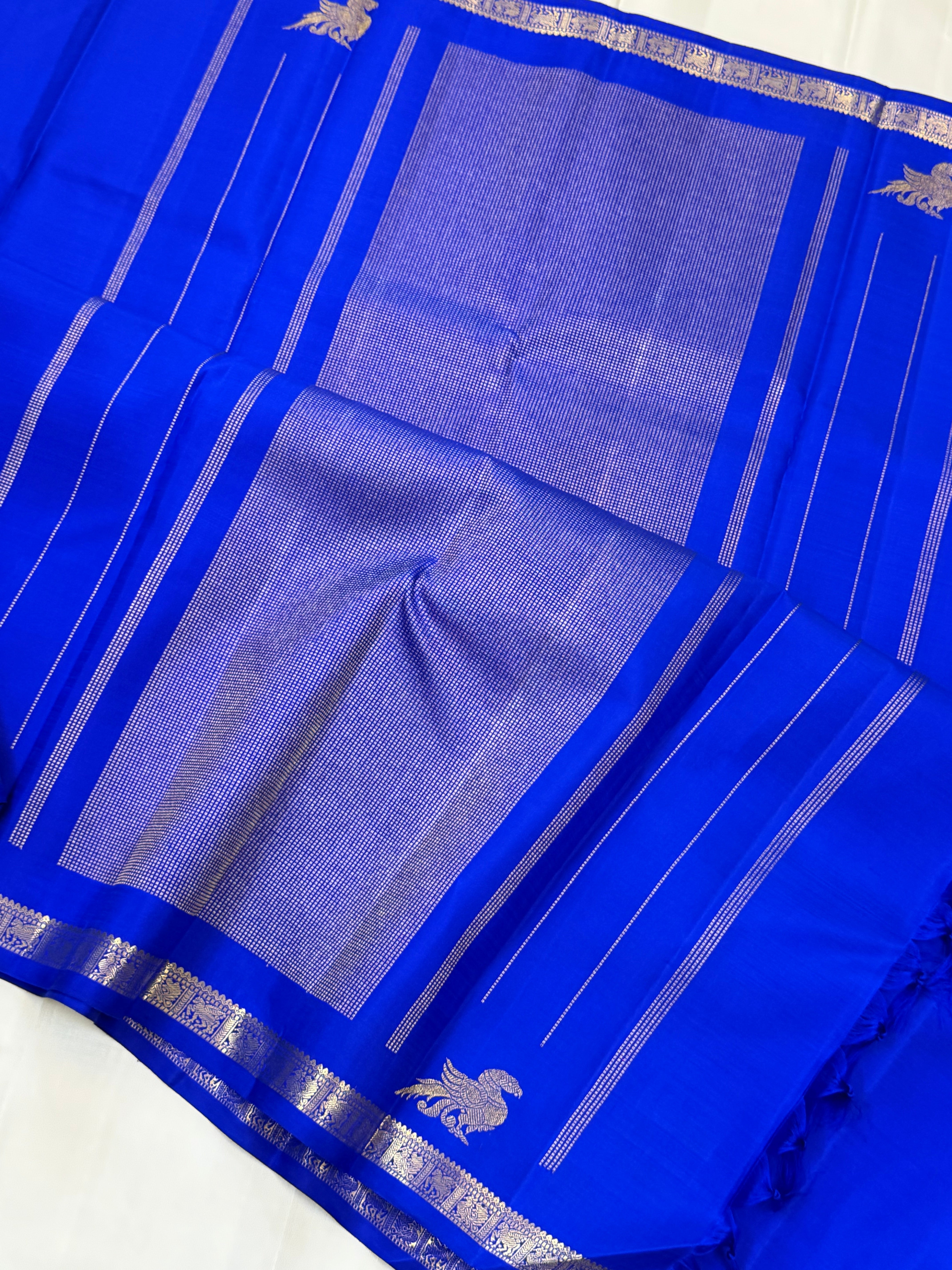 Ms blue Kili border 2g Kanjipuram silk CLSA11020