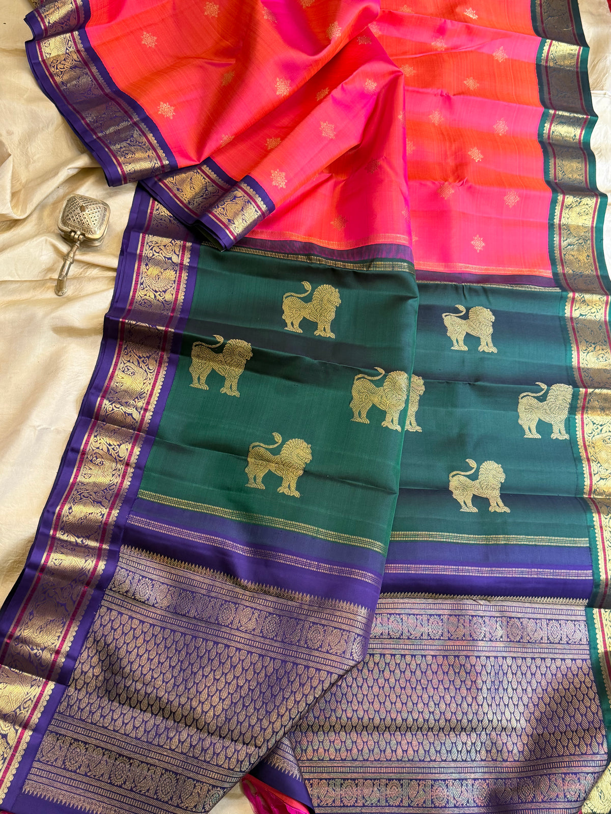 Double palla Korvai Kanjipuram silk