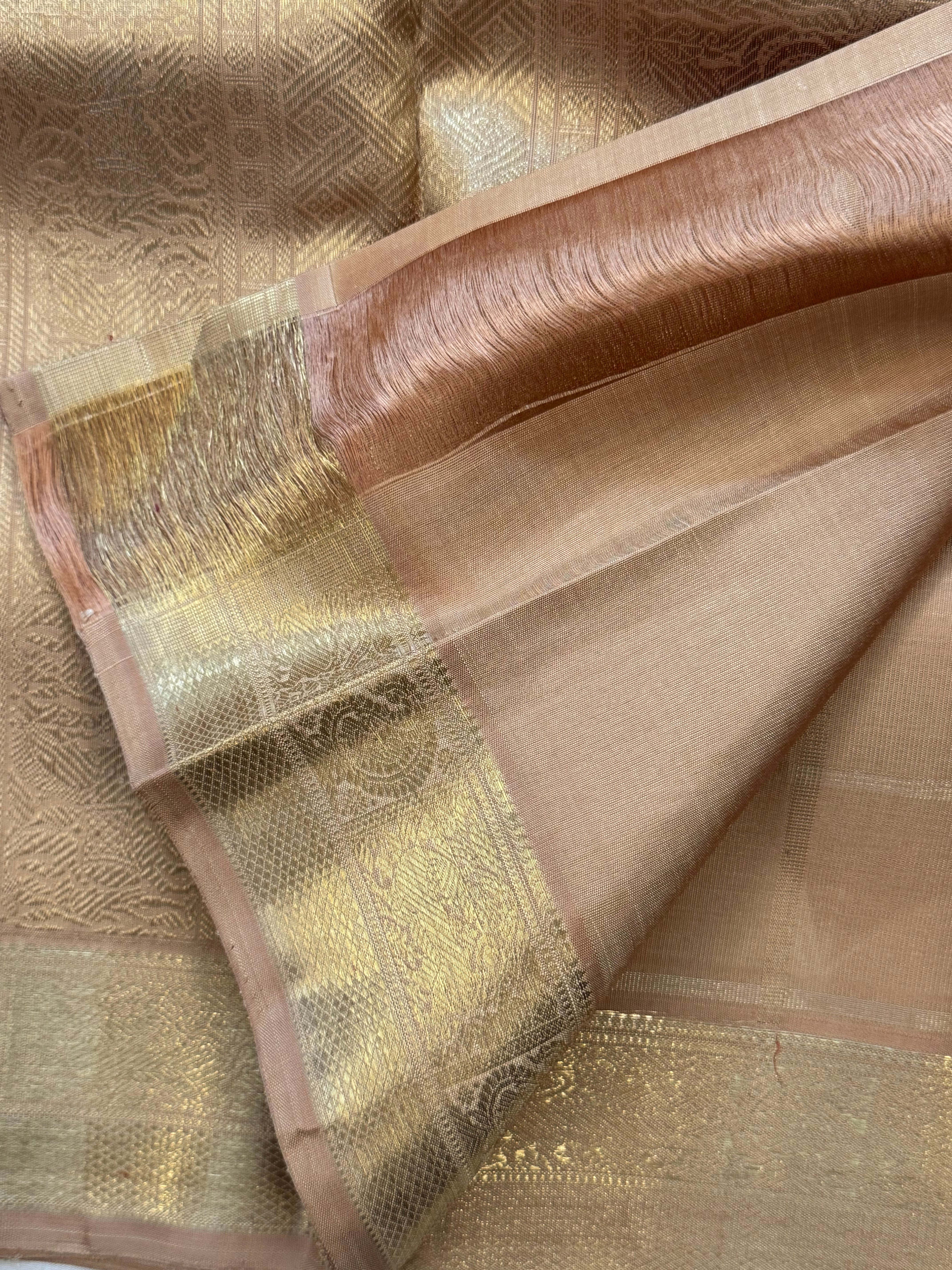 Golden Tussar colour kattam Butta / Bridal edit kanjipuram silk