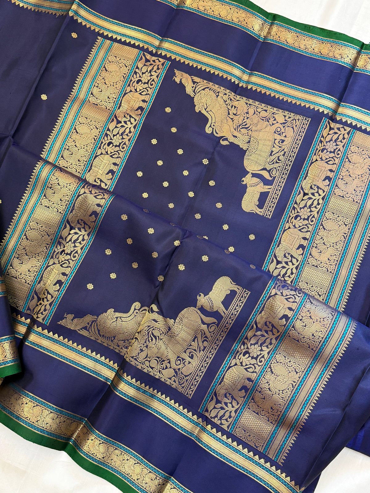 Special edition Dark Navy Blue with Zari Butta silk saree/clsa 12420