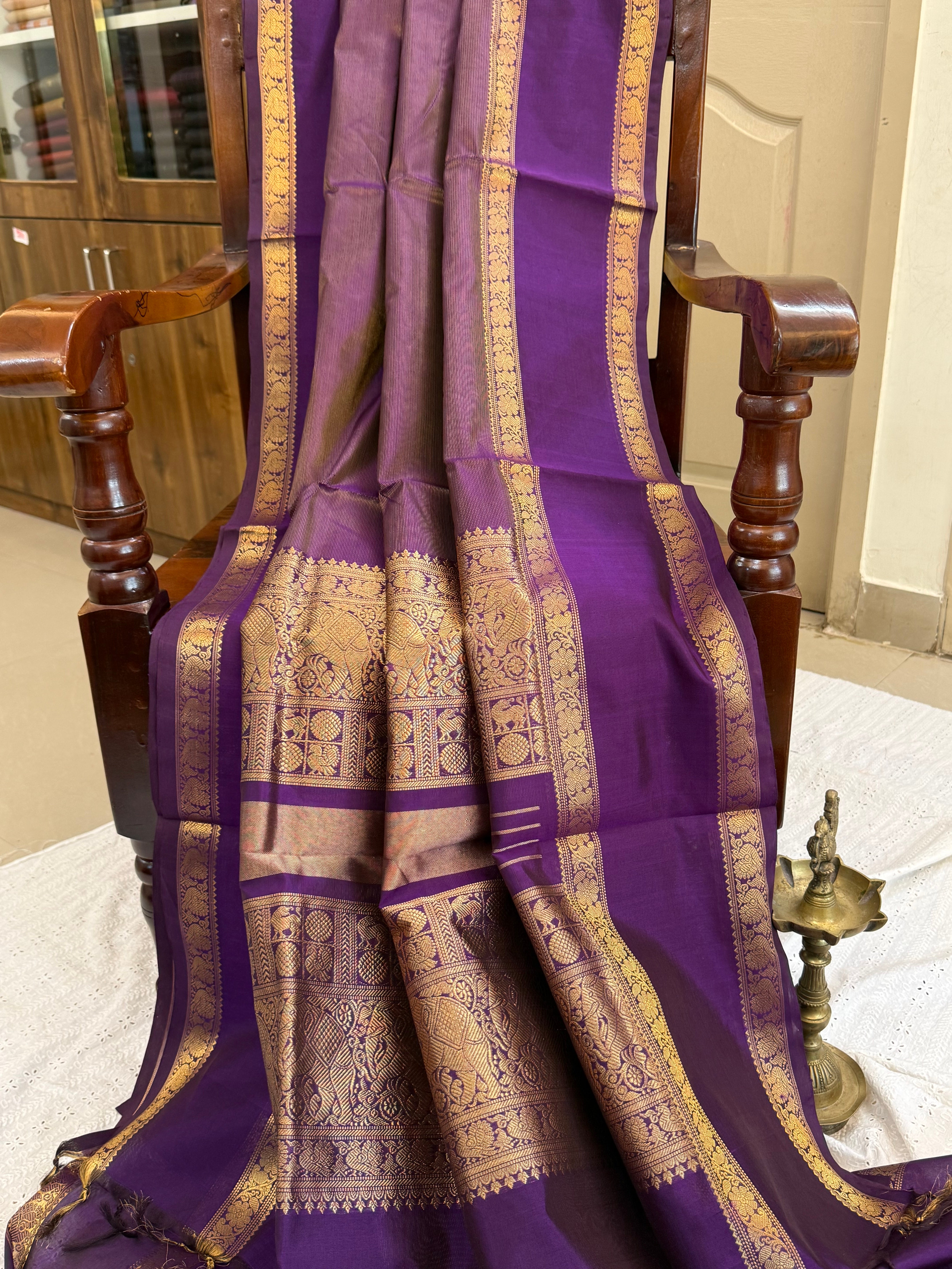 Violet rettapet border/ Premium Silk Cotton CL8639