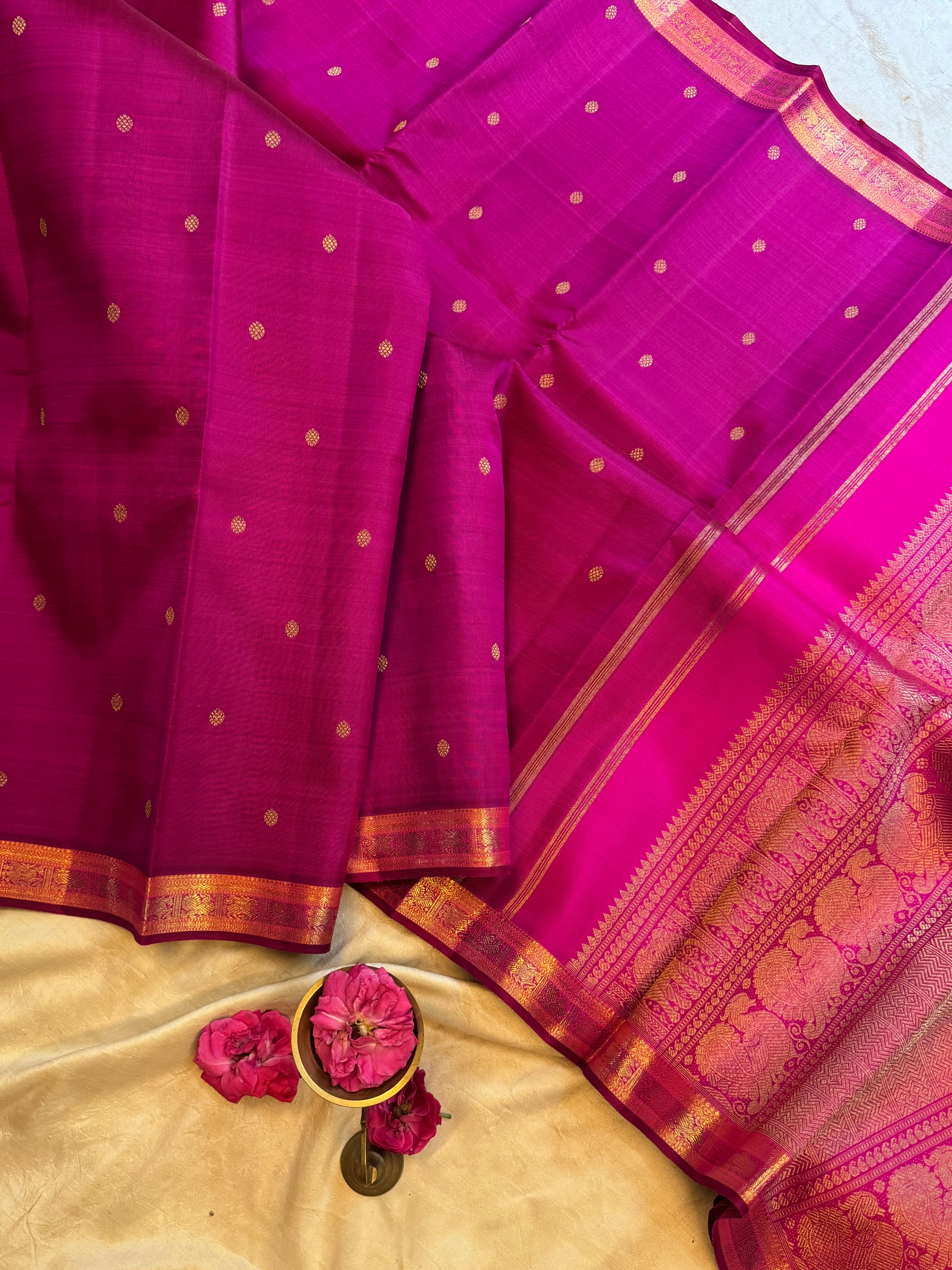 Vadamalli small border kanjipuram silk