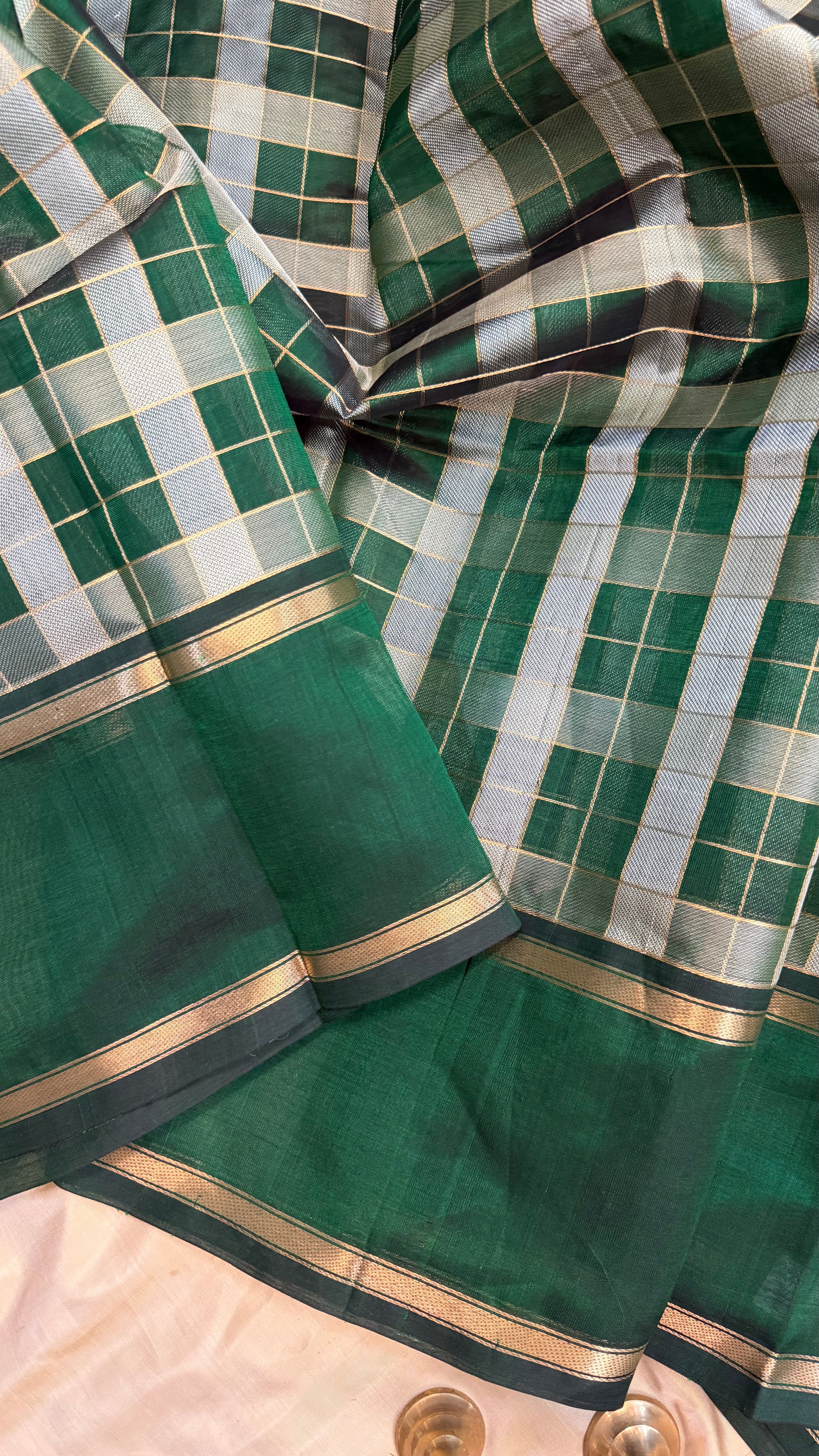 Green Chettinad kattam / Silk Cotton