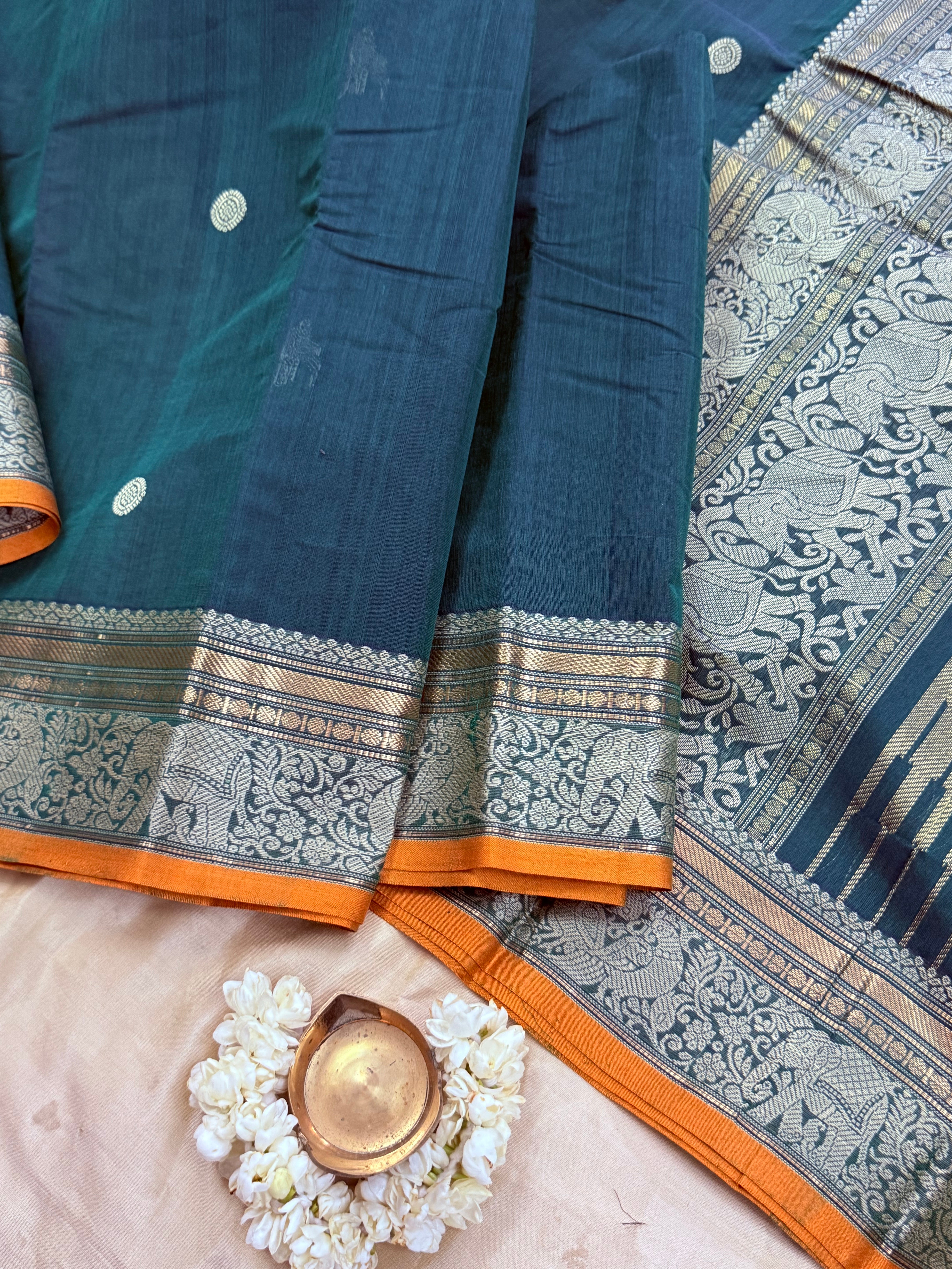 Peacock green / Kanchi Cotton