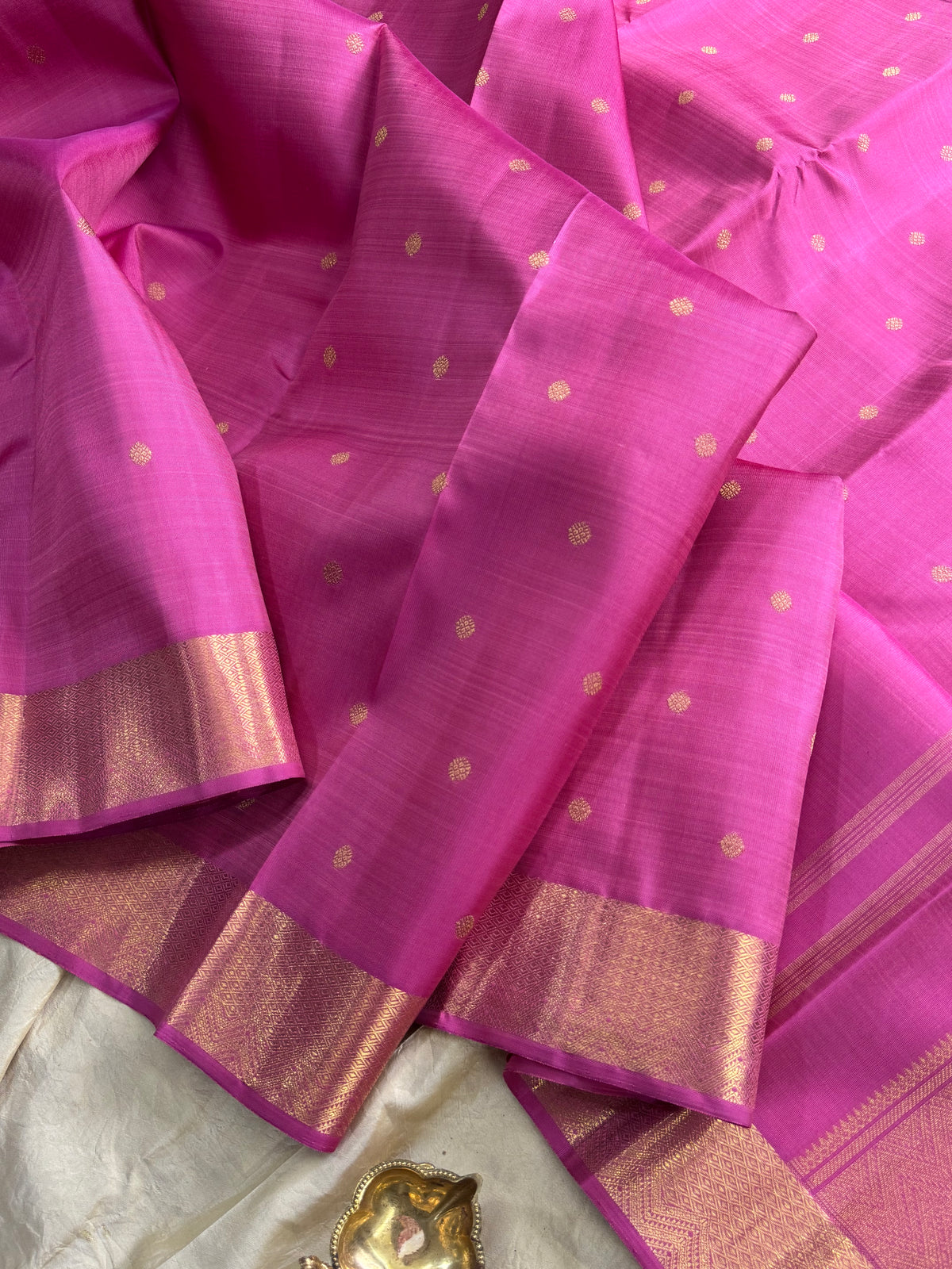 Pastel pink with pure zari/kanjipuram silk saree clsa 12520