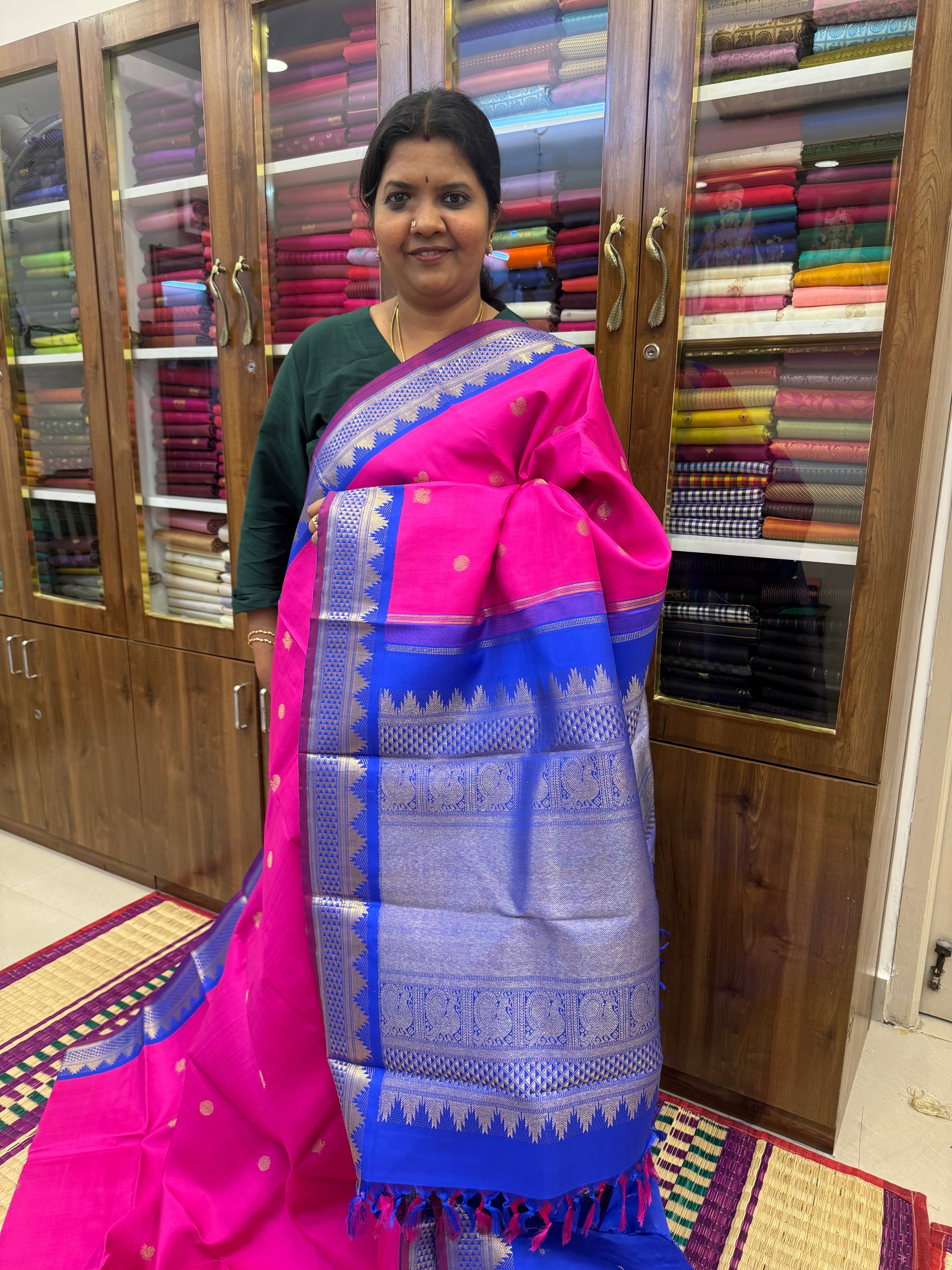 Rani pink Korvai / kanjipuram silk