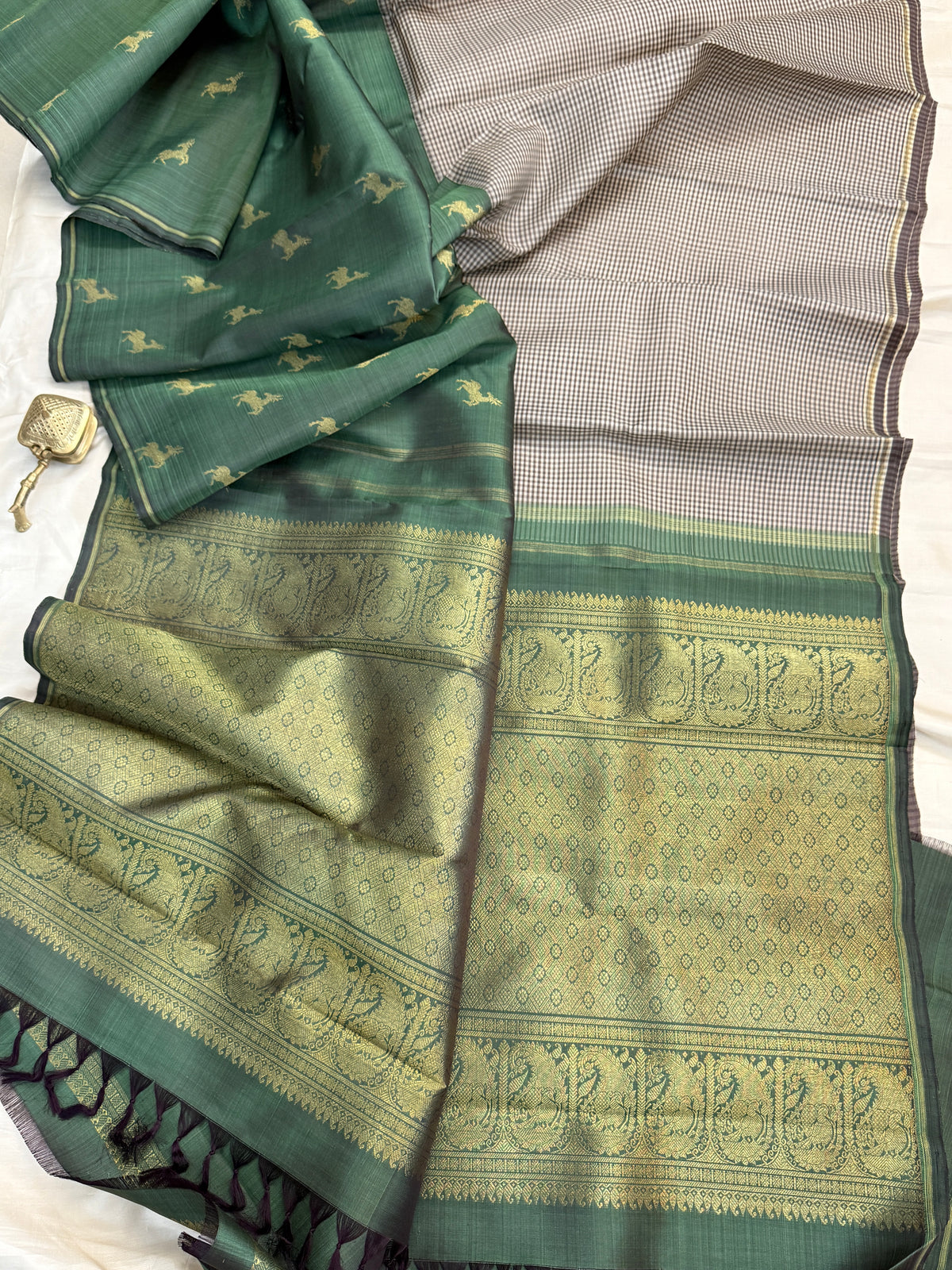 Organza Korvai / pure Zari Kanjipuram clsa 12156