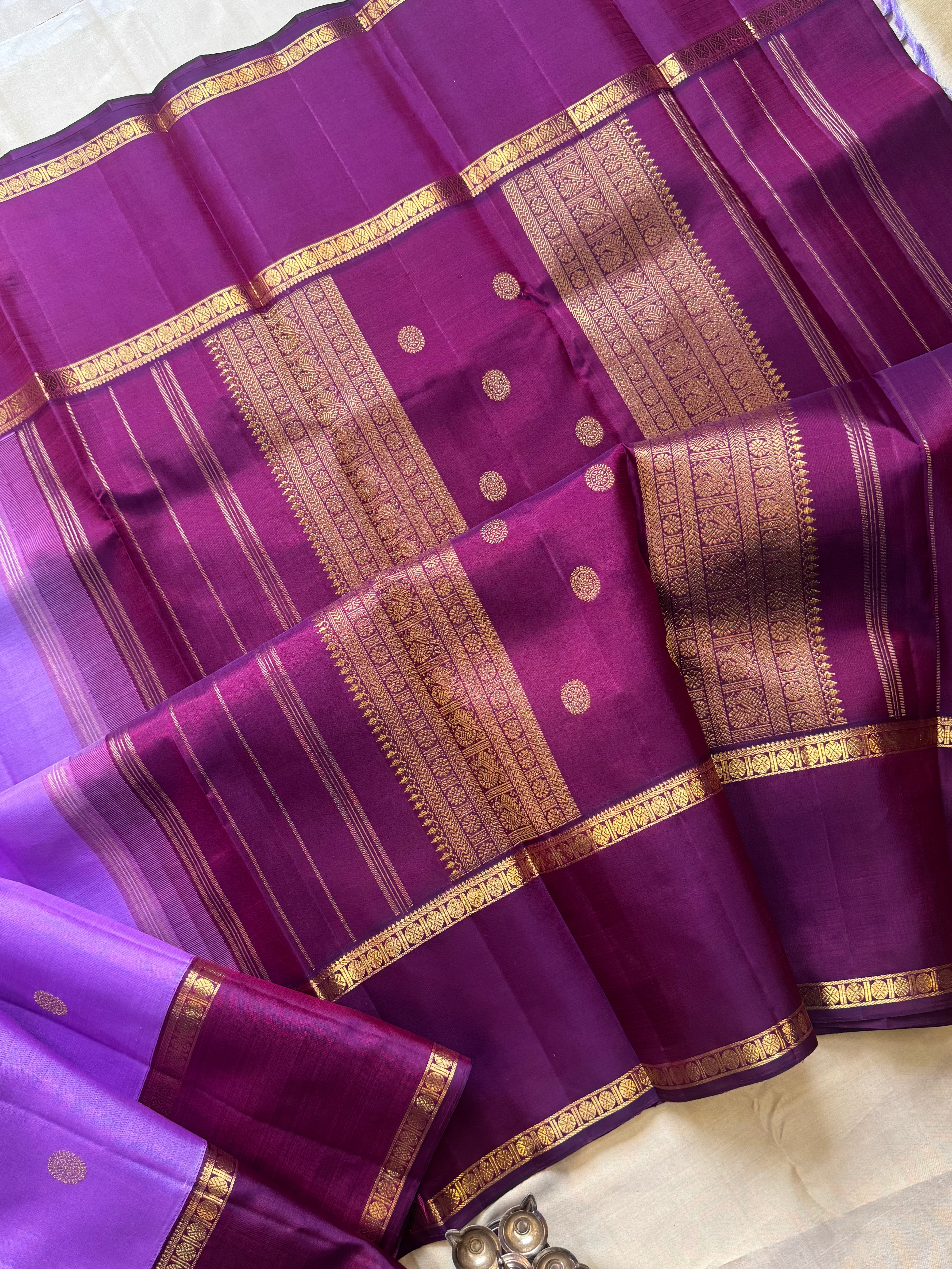 December poo rettapet border/ kanjipuram silk