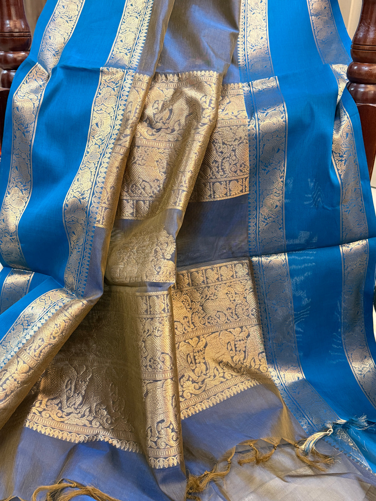 Silk cotton unusual colour and zari butta/ clsa 12377
