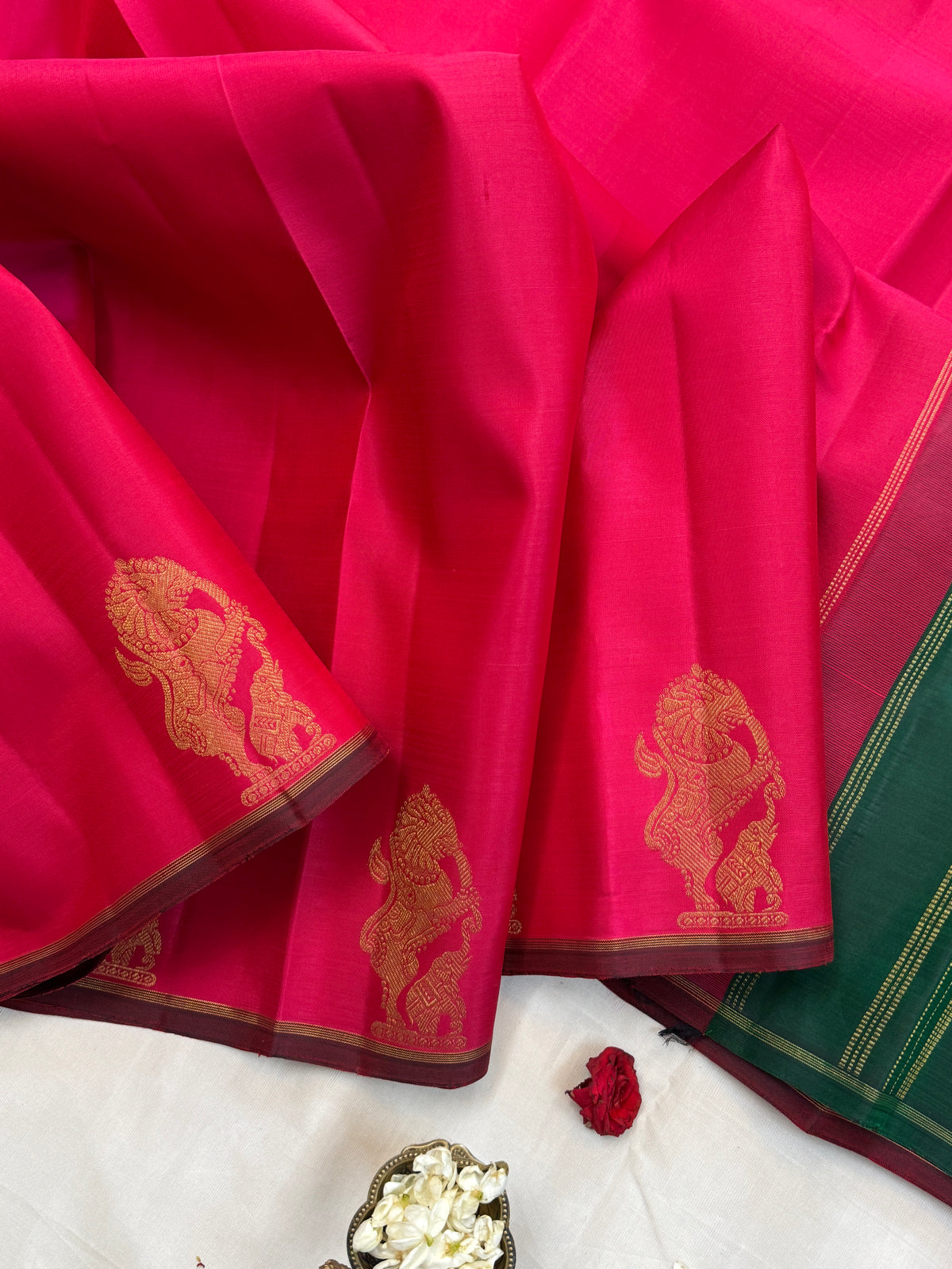 yazhli Butta border less /Kanjipuram silk saree clsa 11687