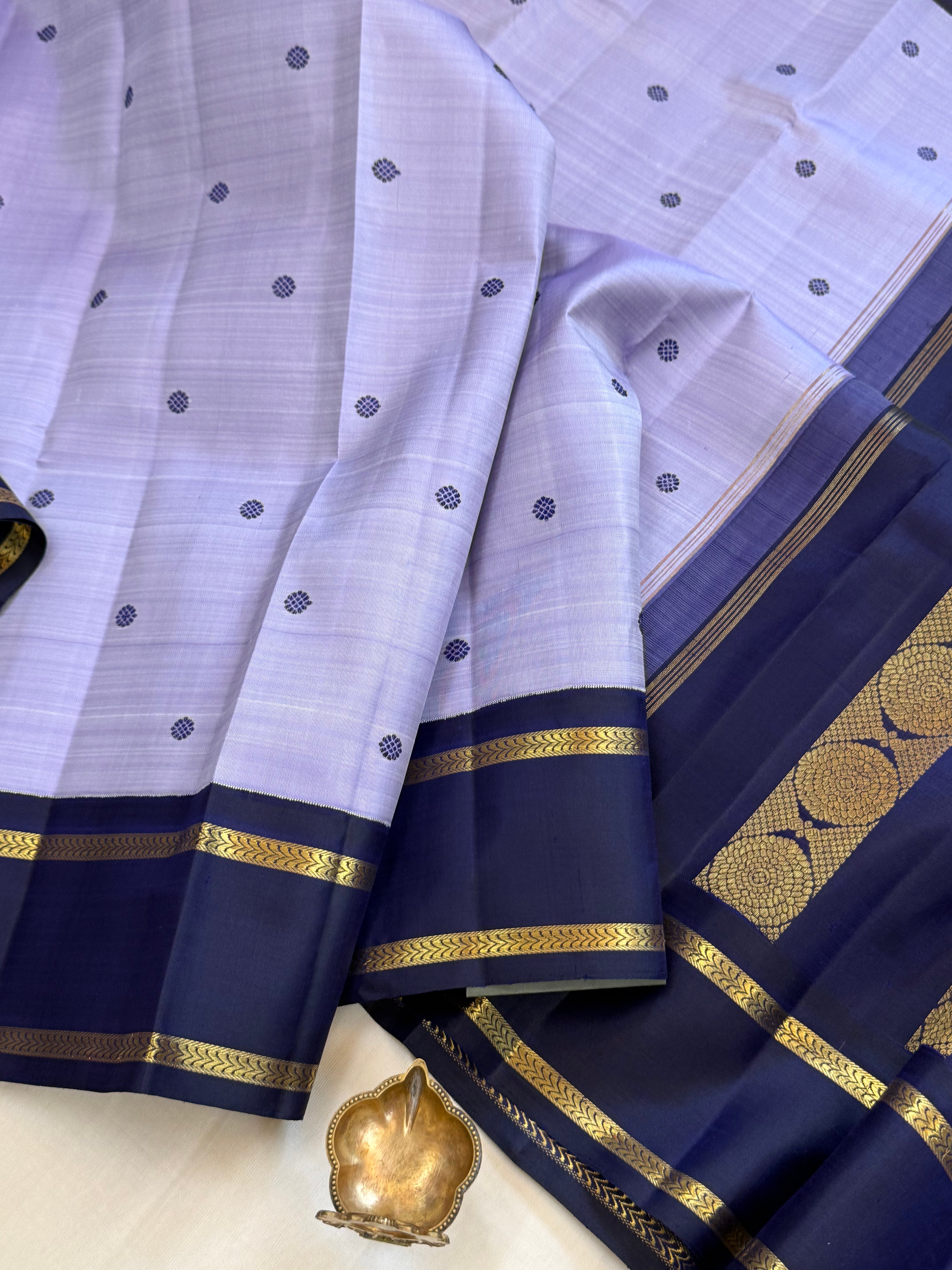 Vintage recreation silk saree with retta pet border/ kanjipuram silk CLSA11050