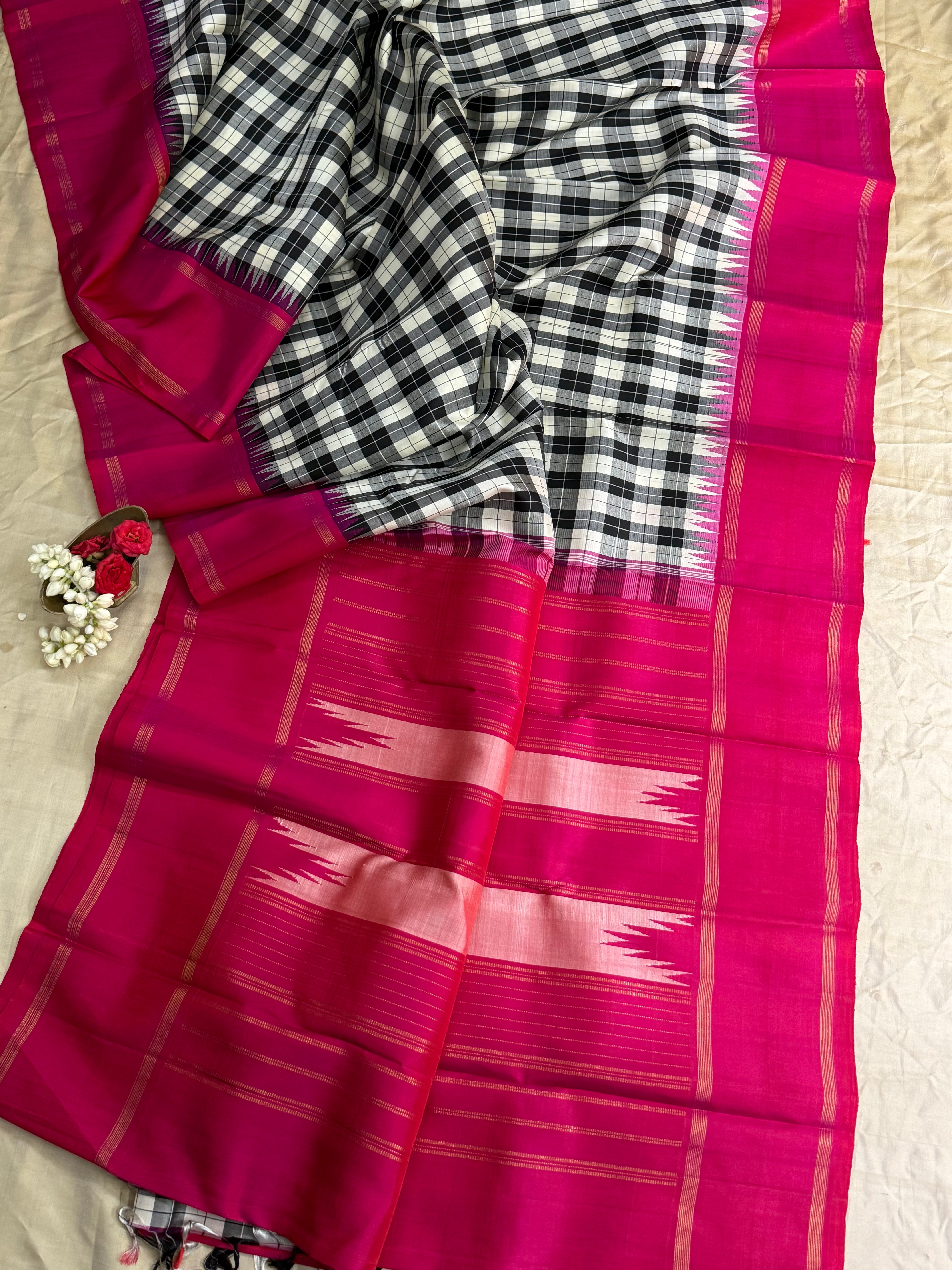 Black and white burberry checks / Arani silk