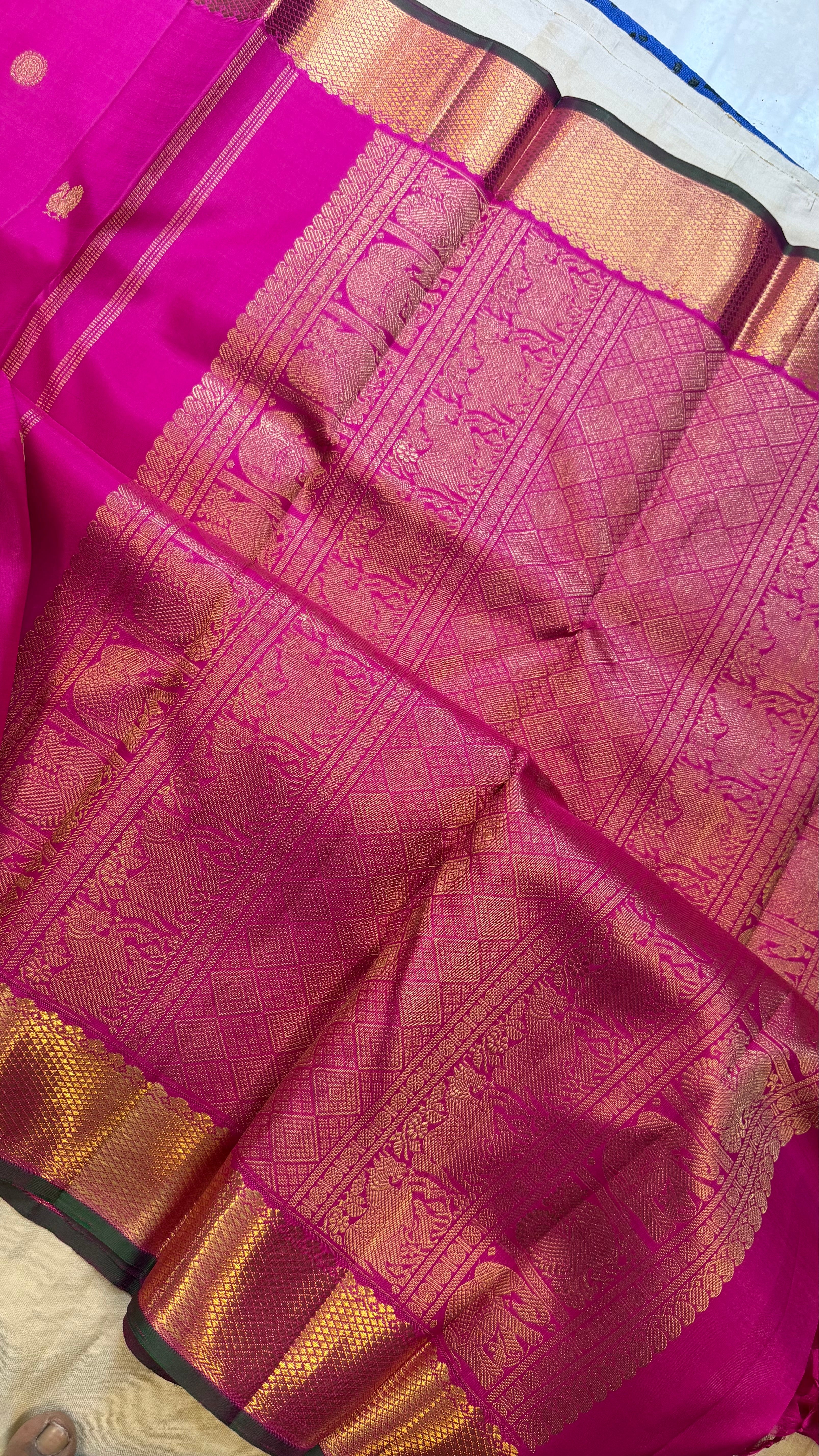 Pink getti border/ kanjipuram silk