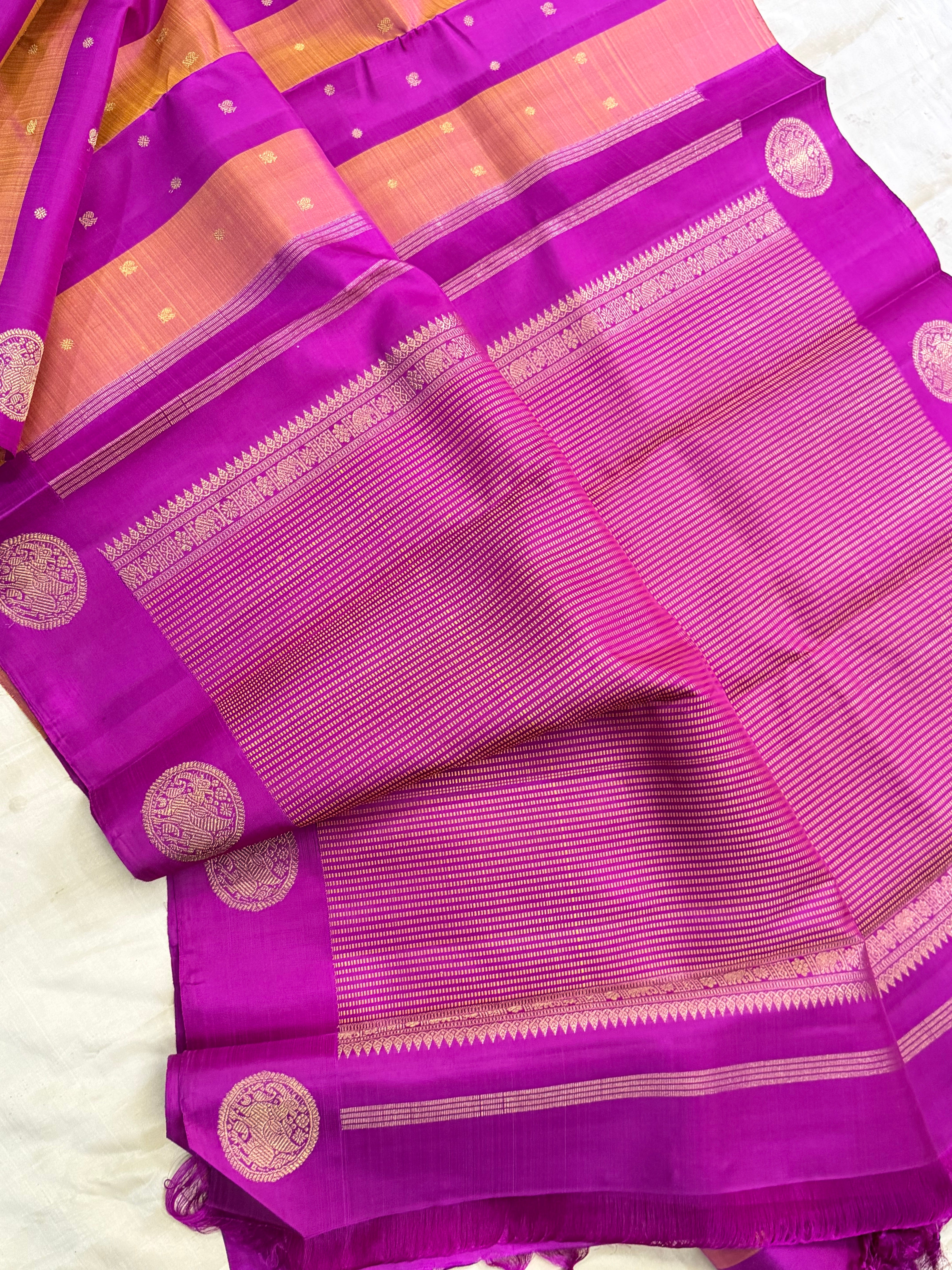 Vintage style Butta saree pure Zari Kanjipuram silk