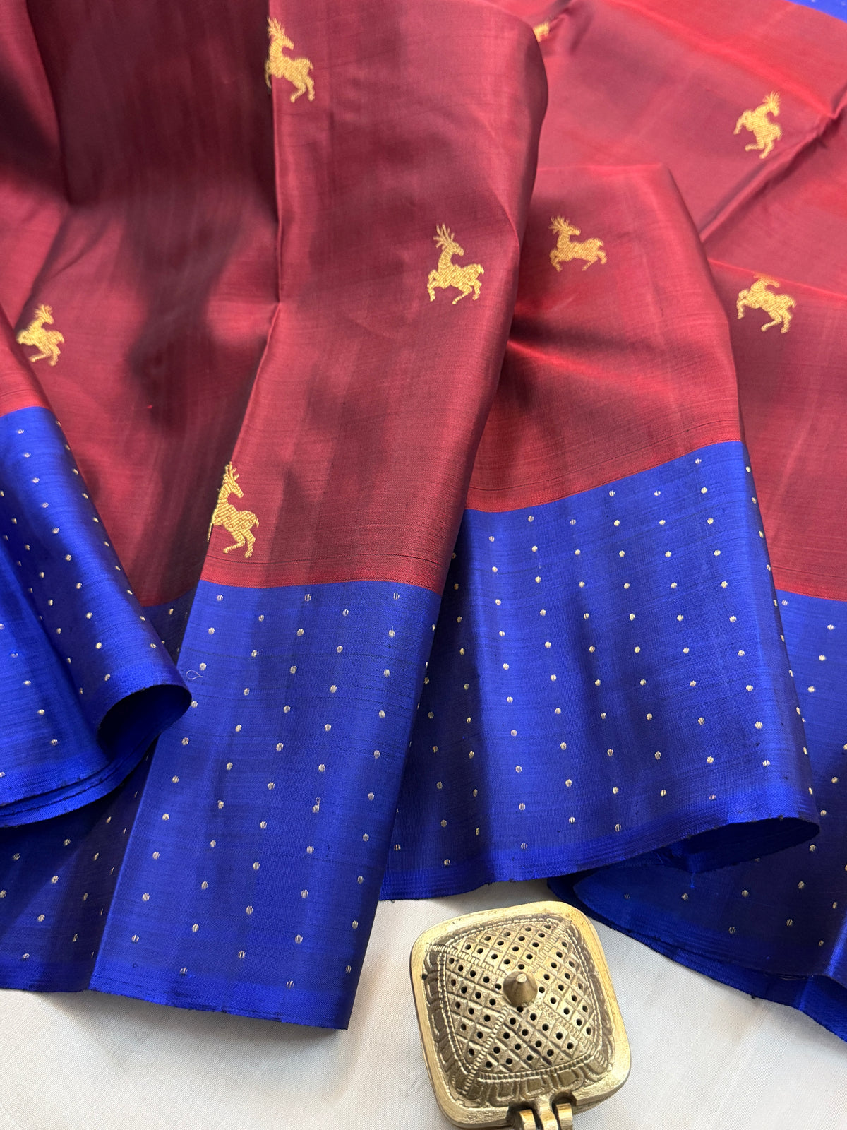 Maan butta and border pure Zari butta/kanjipuram silk saree clsa 12088