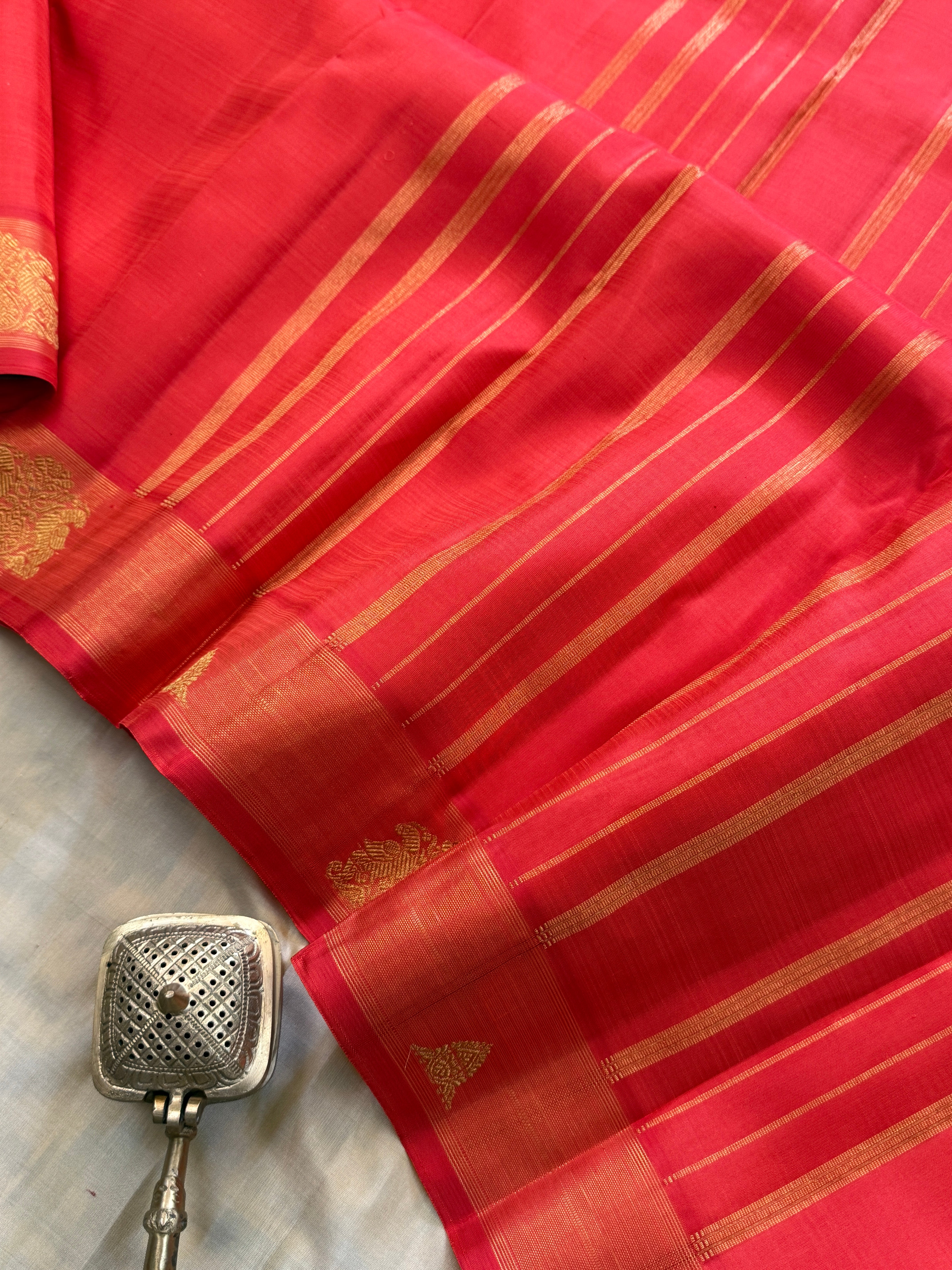 Rustic orange border Butta / kanjipuram silk sarees CLSA 11401
