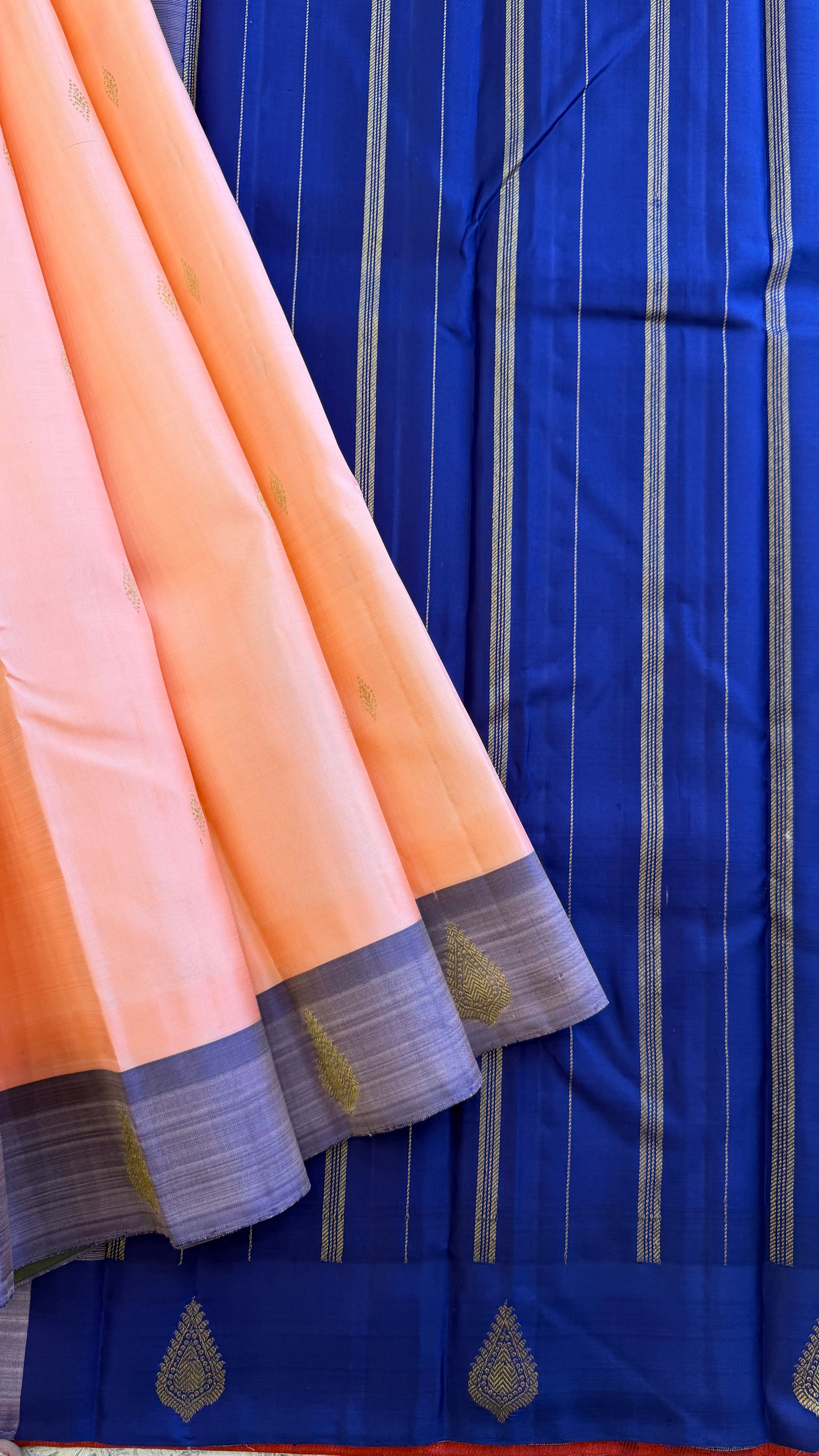 Flamingo pink Butta / Kanjipuram silk