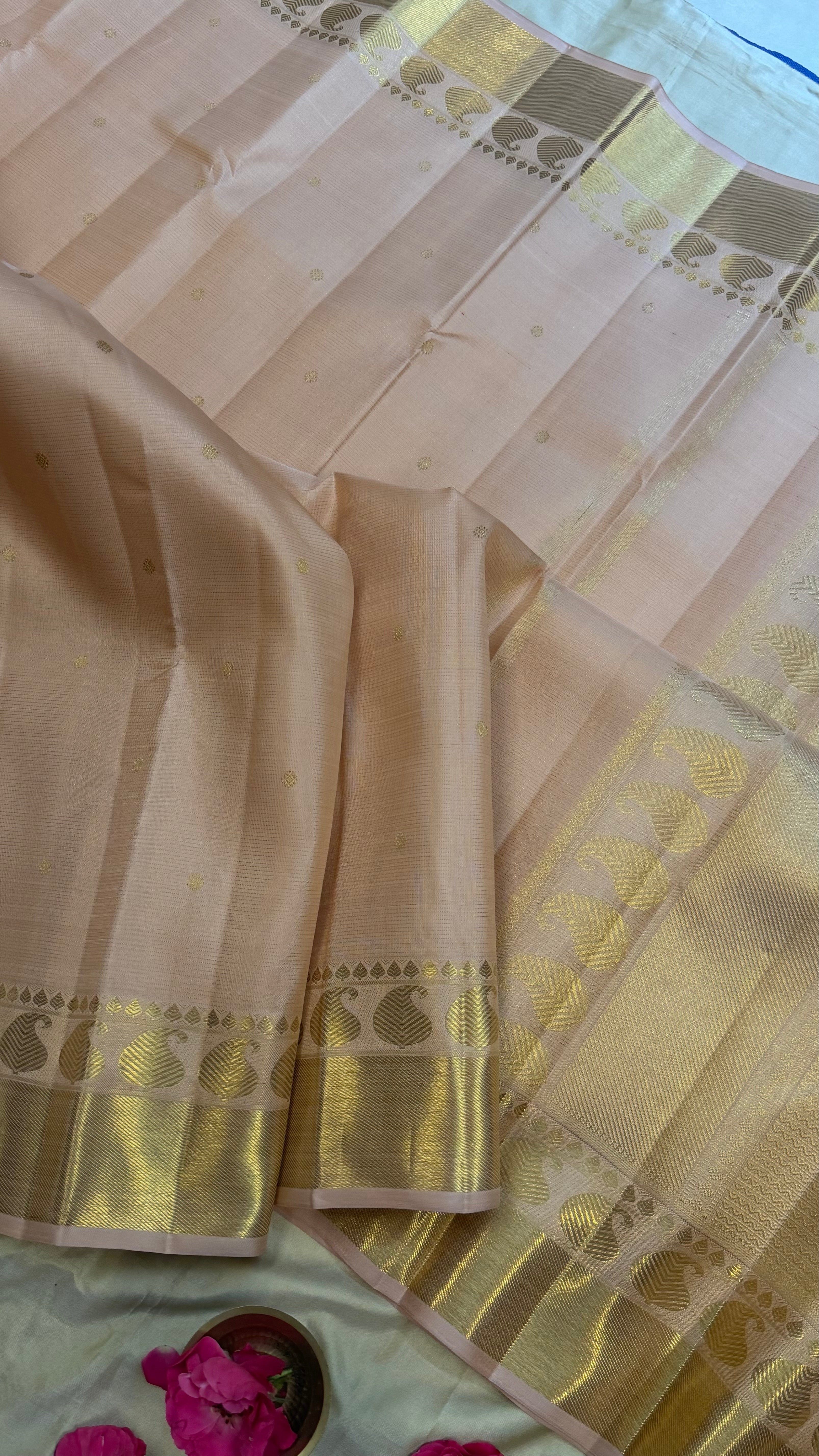 Blush pink Vairaoosi / Kanjipuram silk