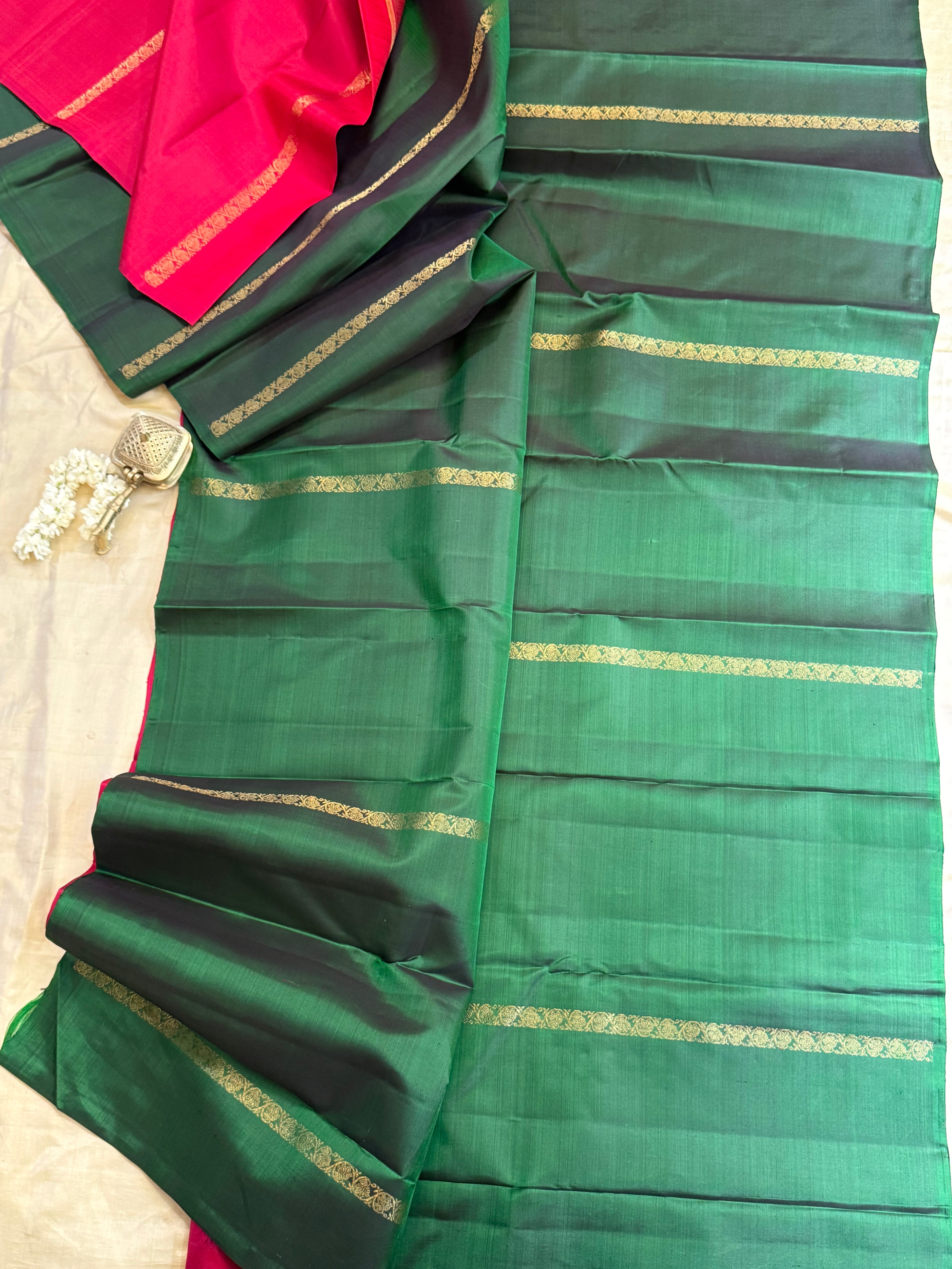 Green and pink concept saree / Kanjipuram silk