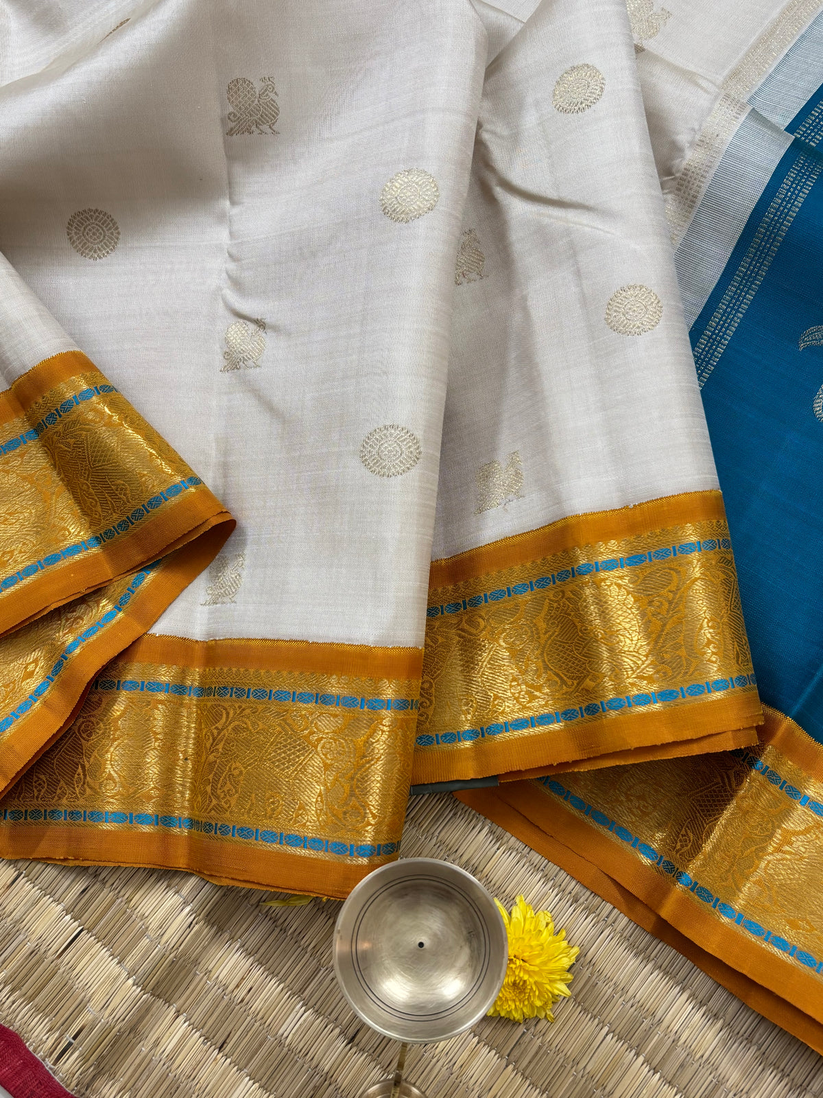 Ganga Jamuna unique double Palla Korvai kanjipuram pure zari/kajipuram silk saree clsa 9982