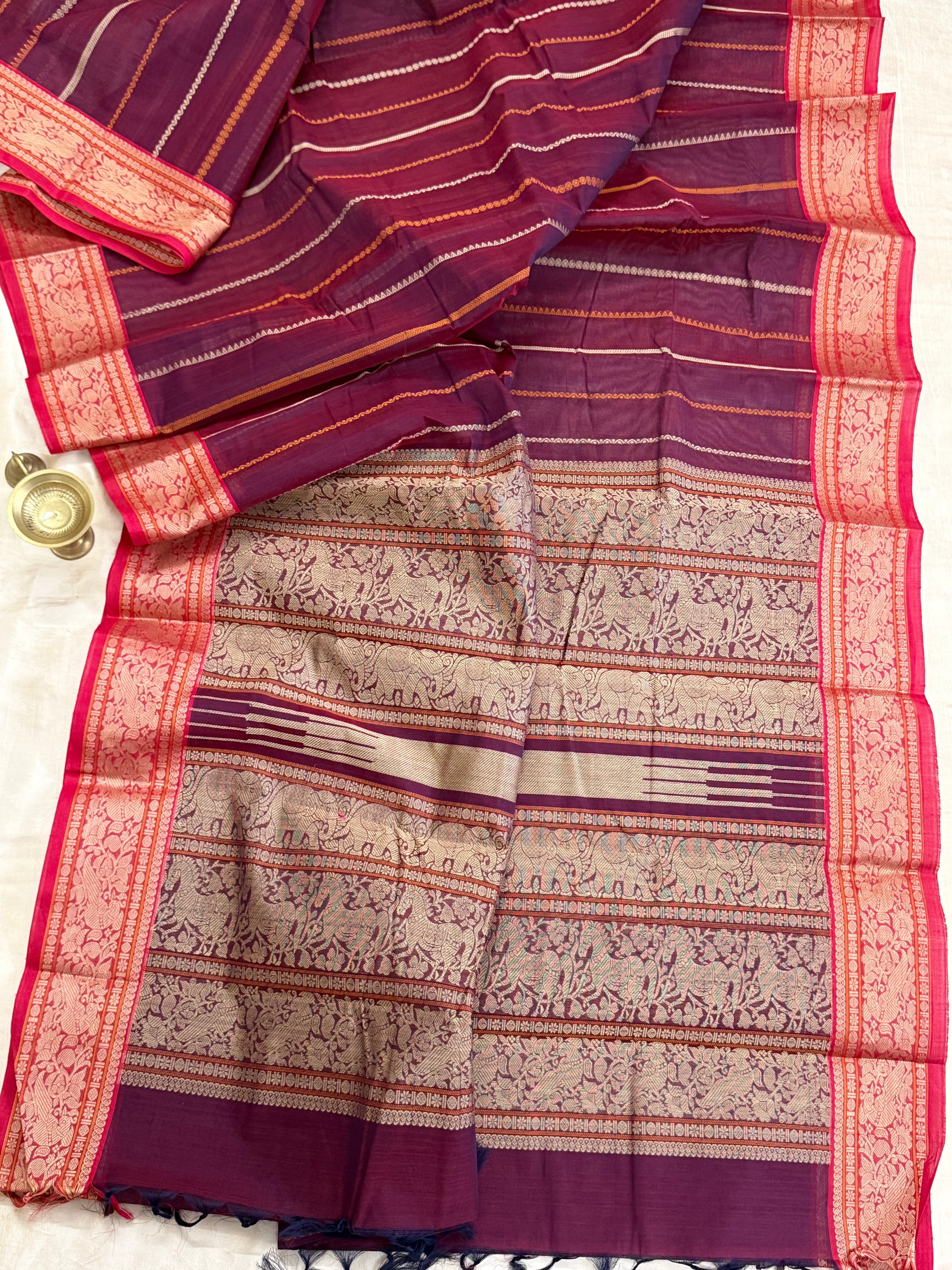 Pinkish Araku stripes / Kanchi Cotton