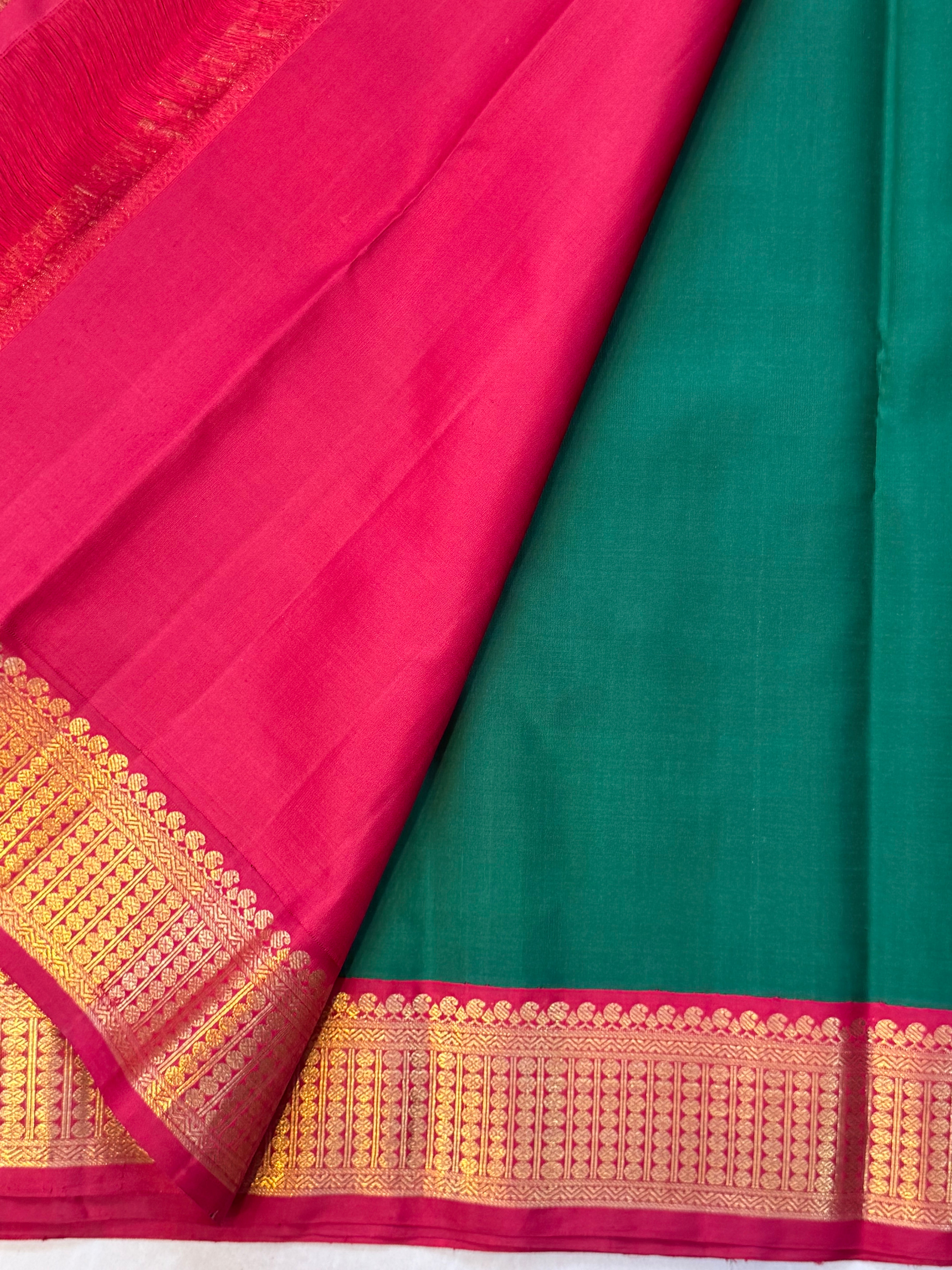 Mango yellow Ganga Jamuna double palla Arani saree
