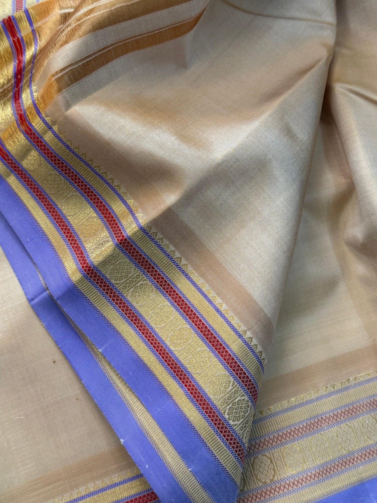 Dusky blush pink and lavender unique tree komatha pallu / Special edition kanjipuram silk