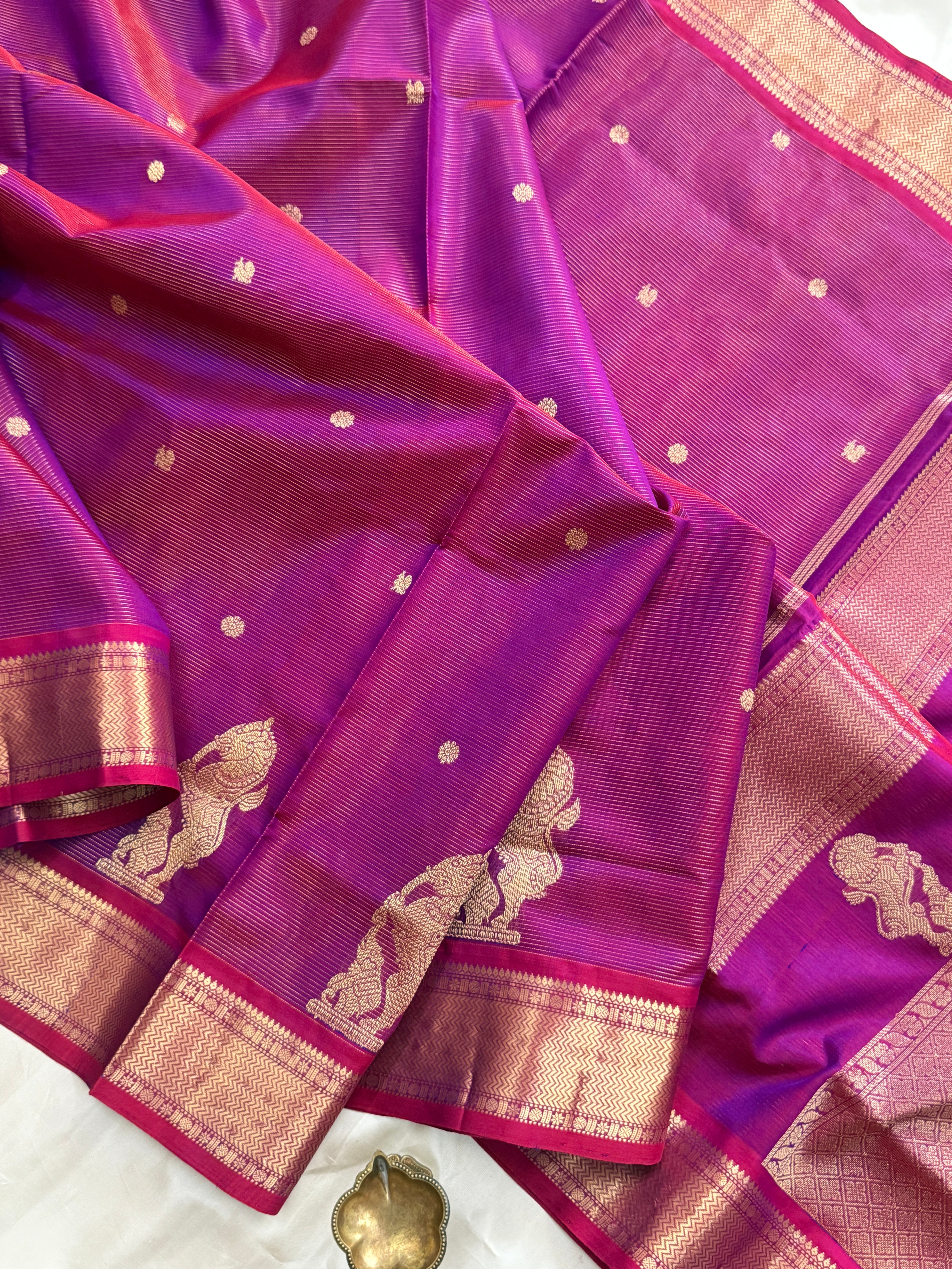 Vadamalli shot pink yazhli Butta on border/ CLSA11478