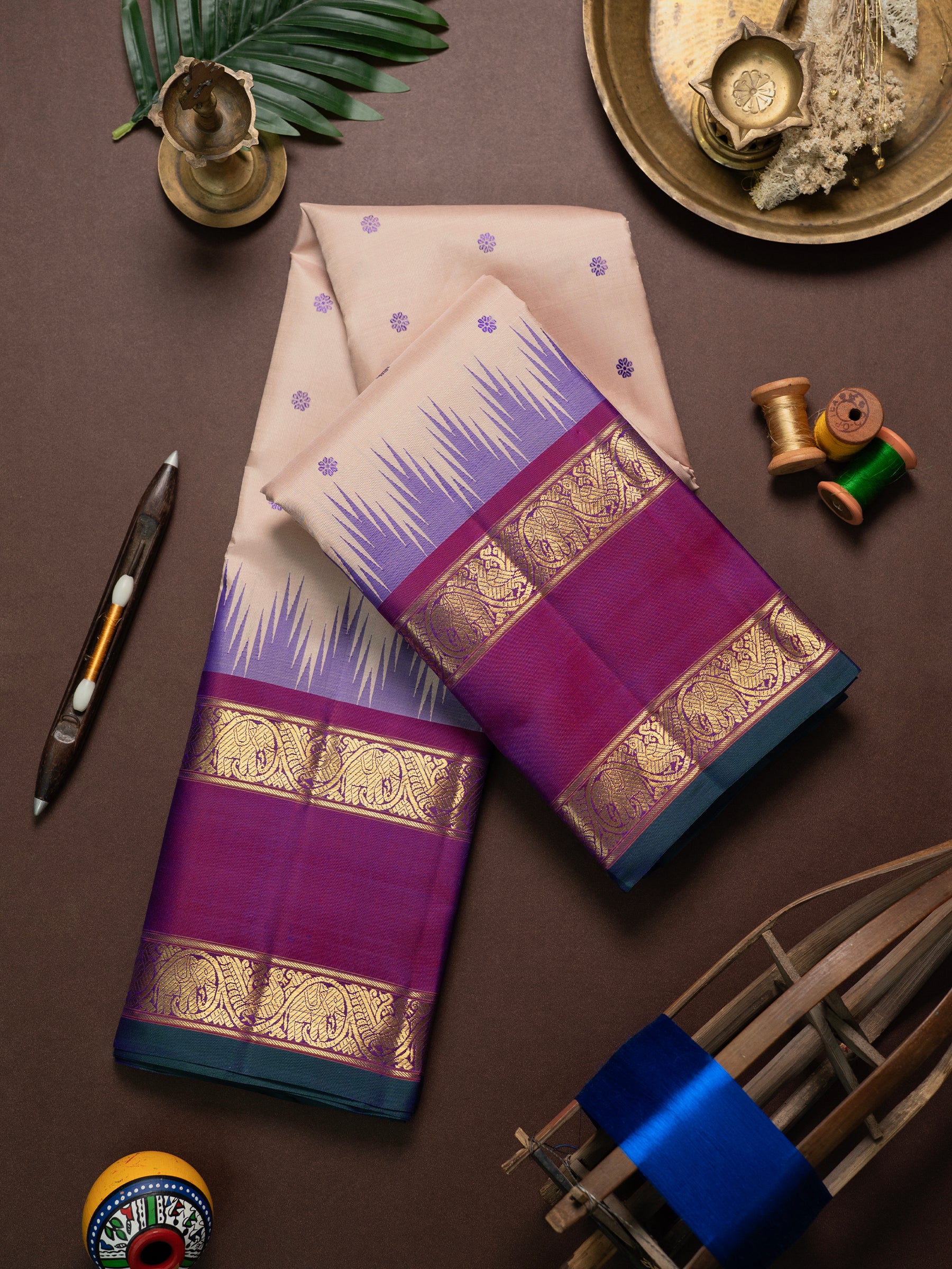 Vintage revival thazhamboo rekku Kanjipuram Silk Saree CLSA11053