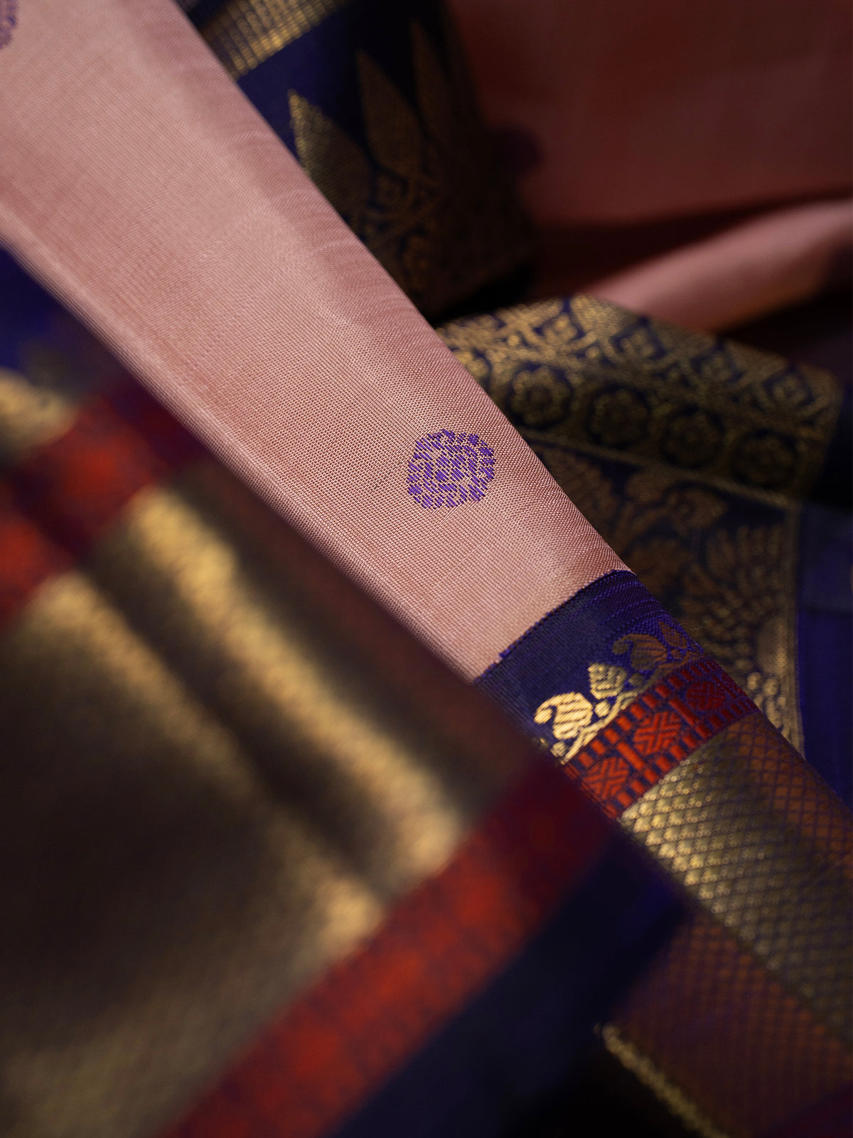 Baby pink korvai Kanjipuram Silk Saree CLSA8410