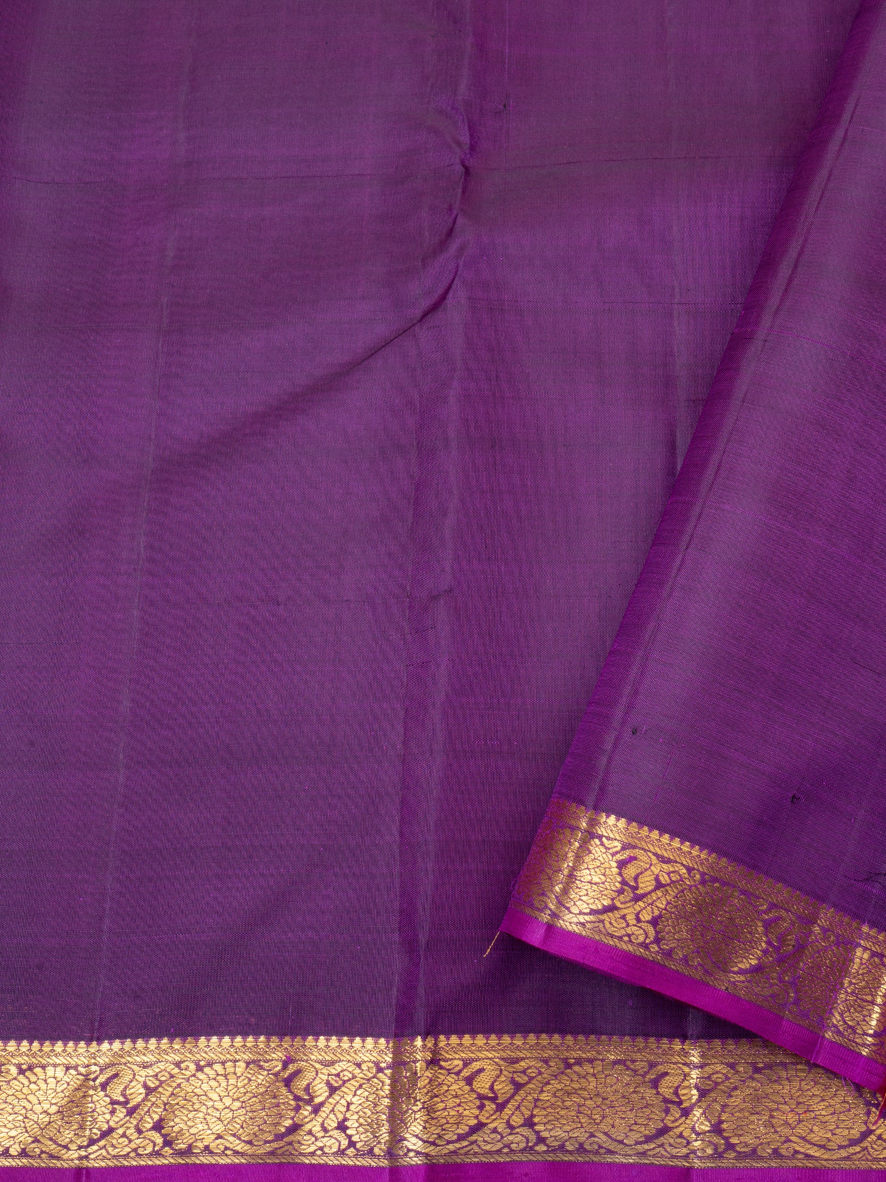 Green and purple small border/ Arani silk CLSA4275