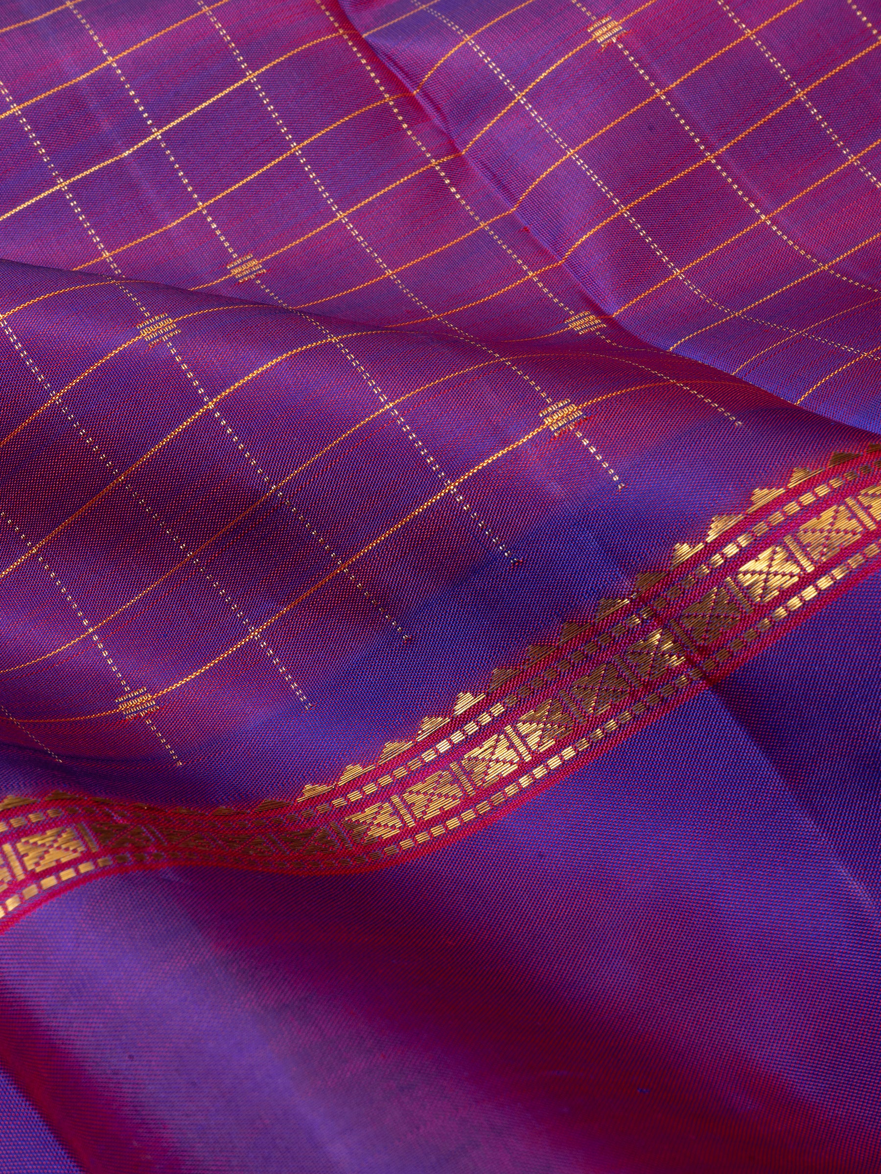 Orangish red and purple /Arani silk CLSA3482