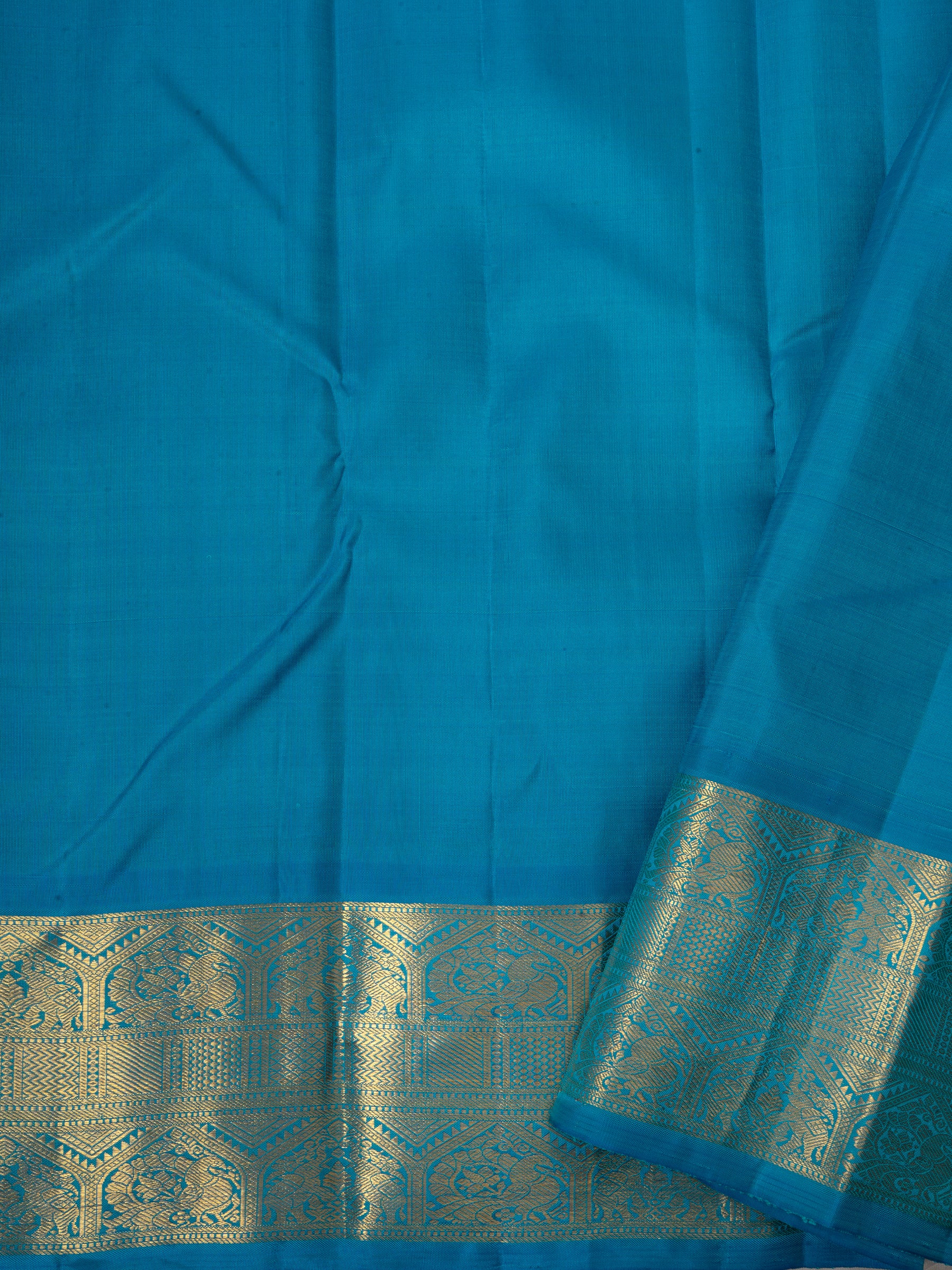 Offwhite and seablue korvai thread butta / Arani silk CLSA5795