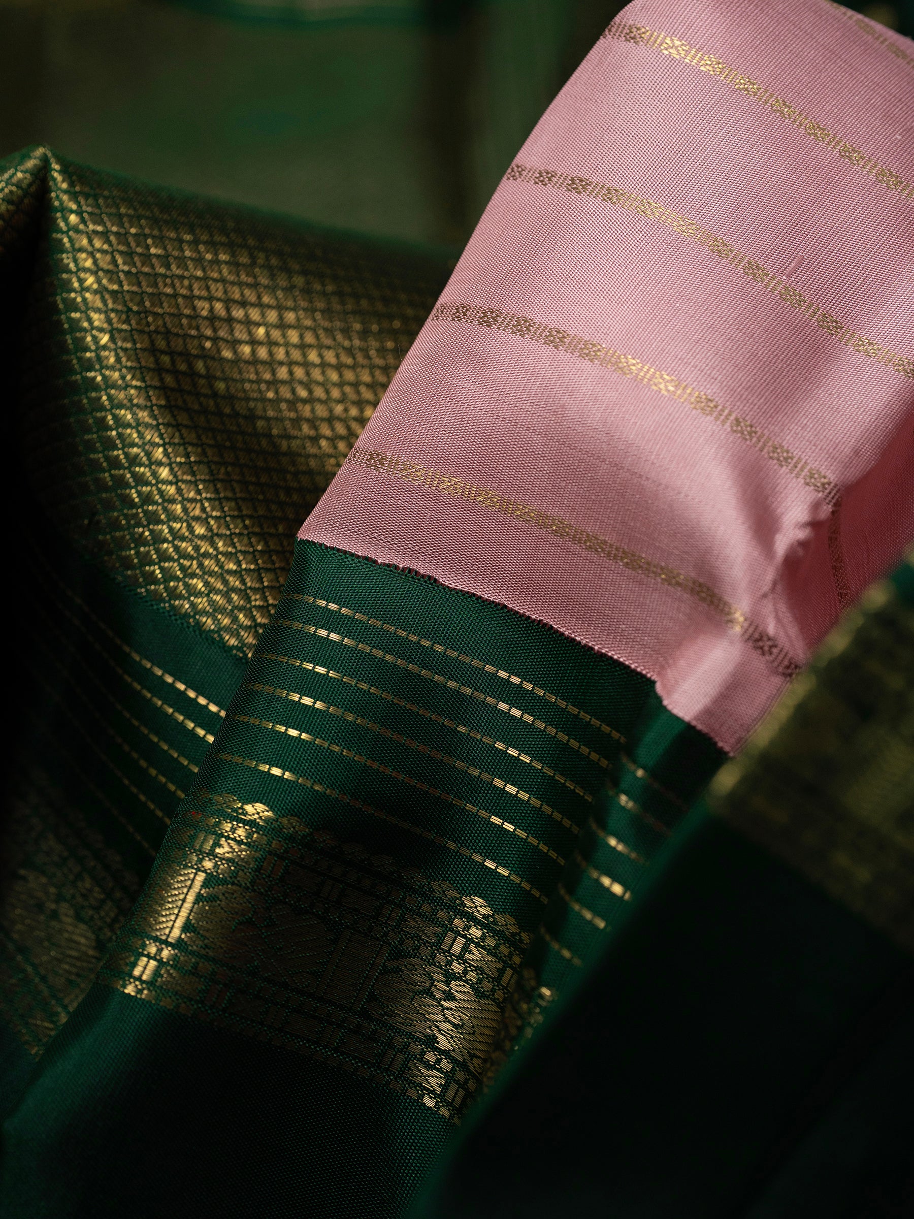 Vintage veldhari korvai Kanjipuram Silk Saree CLSA6154