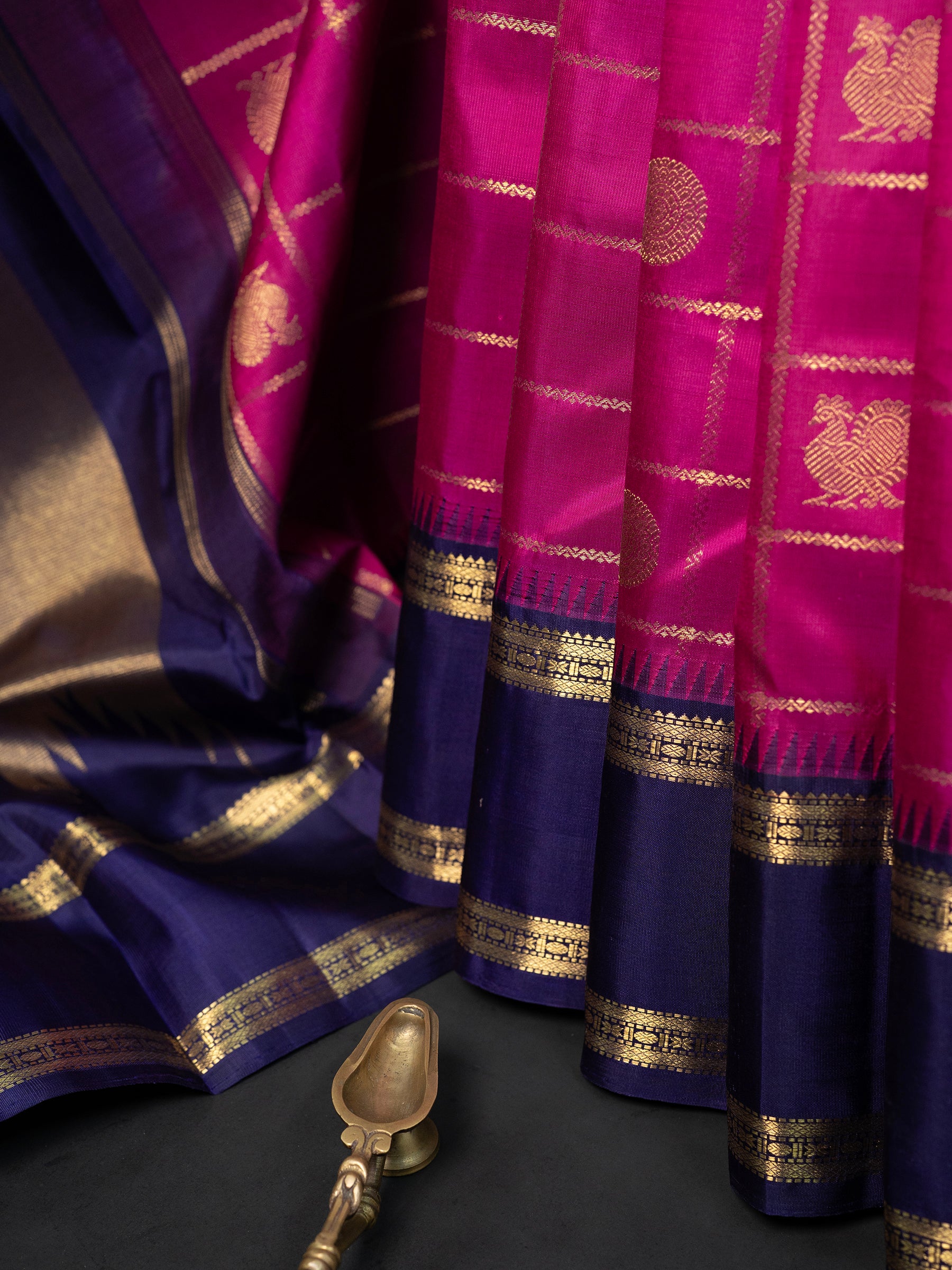 Vintage Kattam Butta korvai Kanjipuram Silk Saree CLSA7210