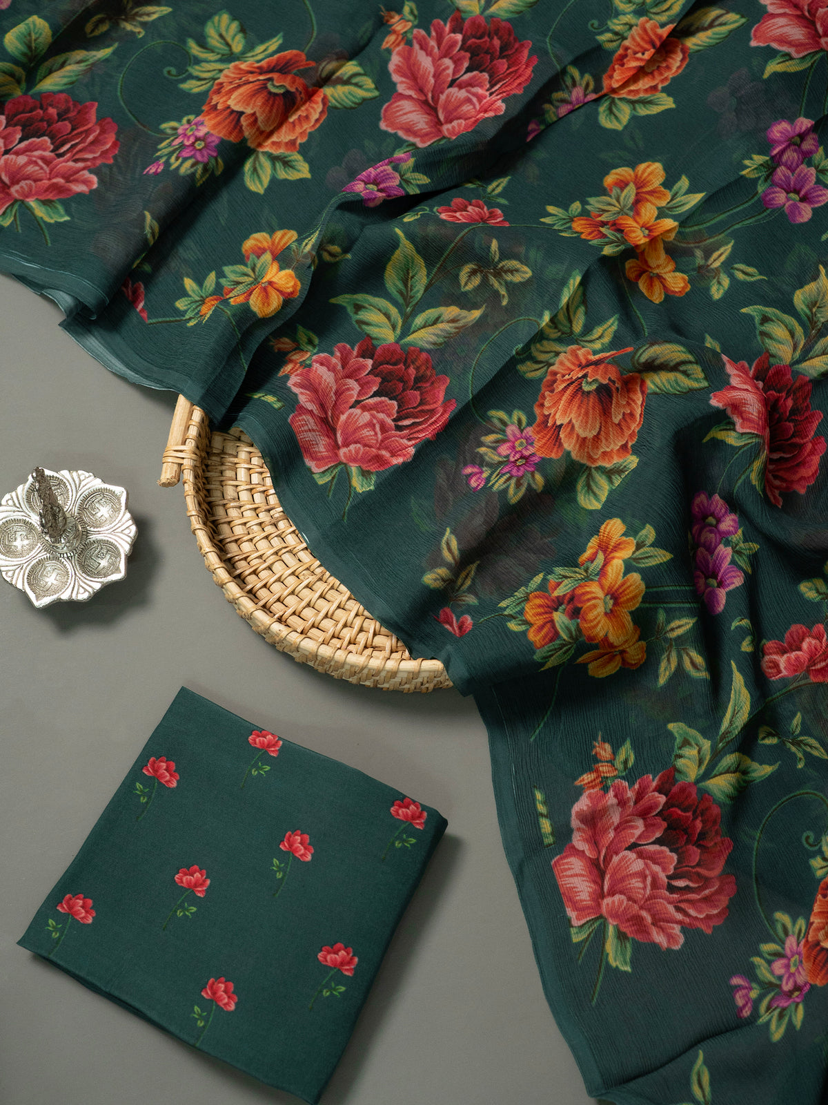 Premium platinum chiffon Silk Saree CLSA12498