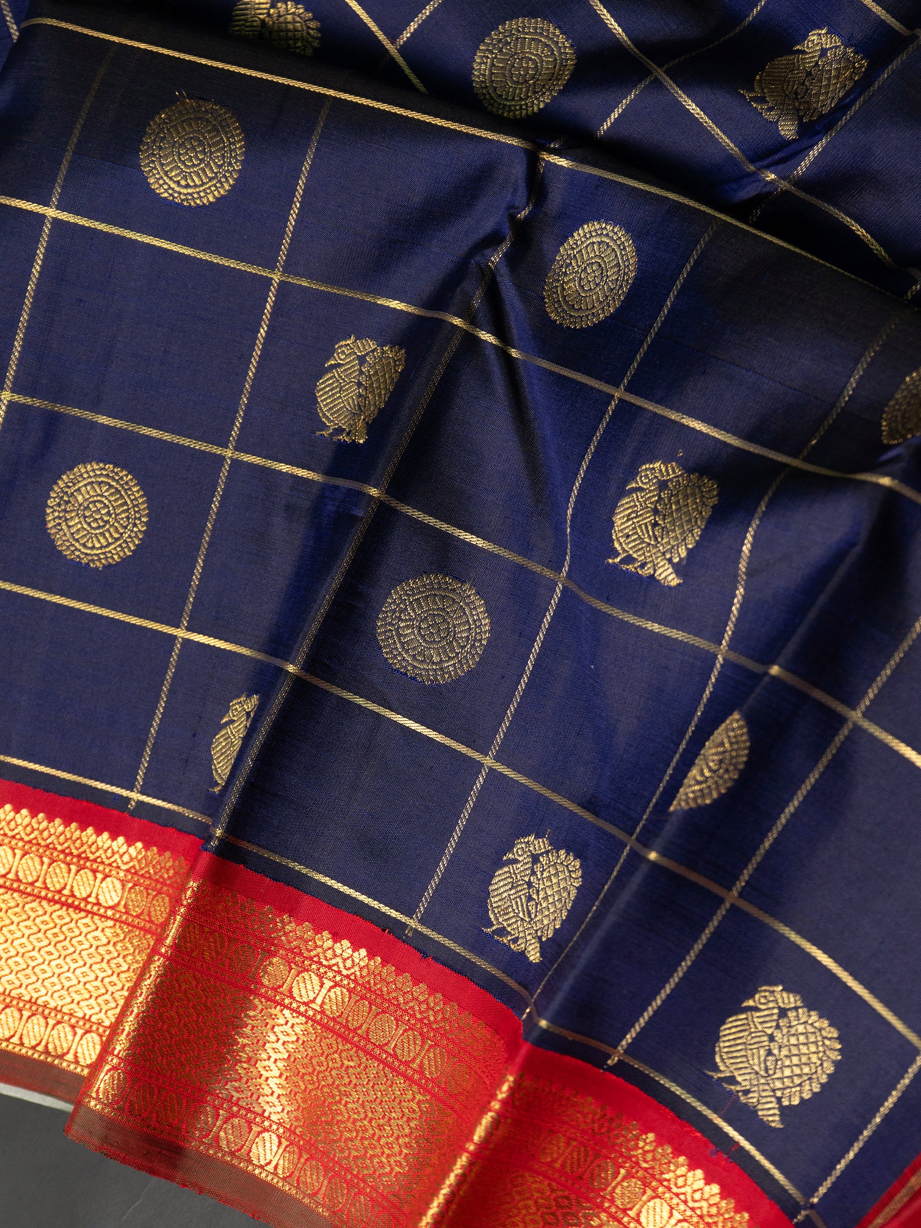Blue Kai Korvai Kattam pure Kanjipuram Saree CLSA9340