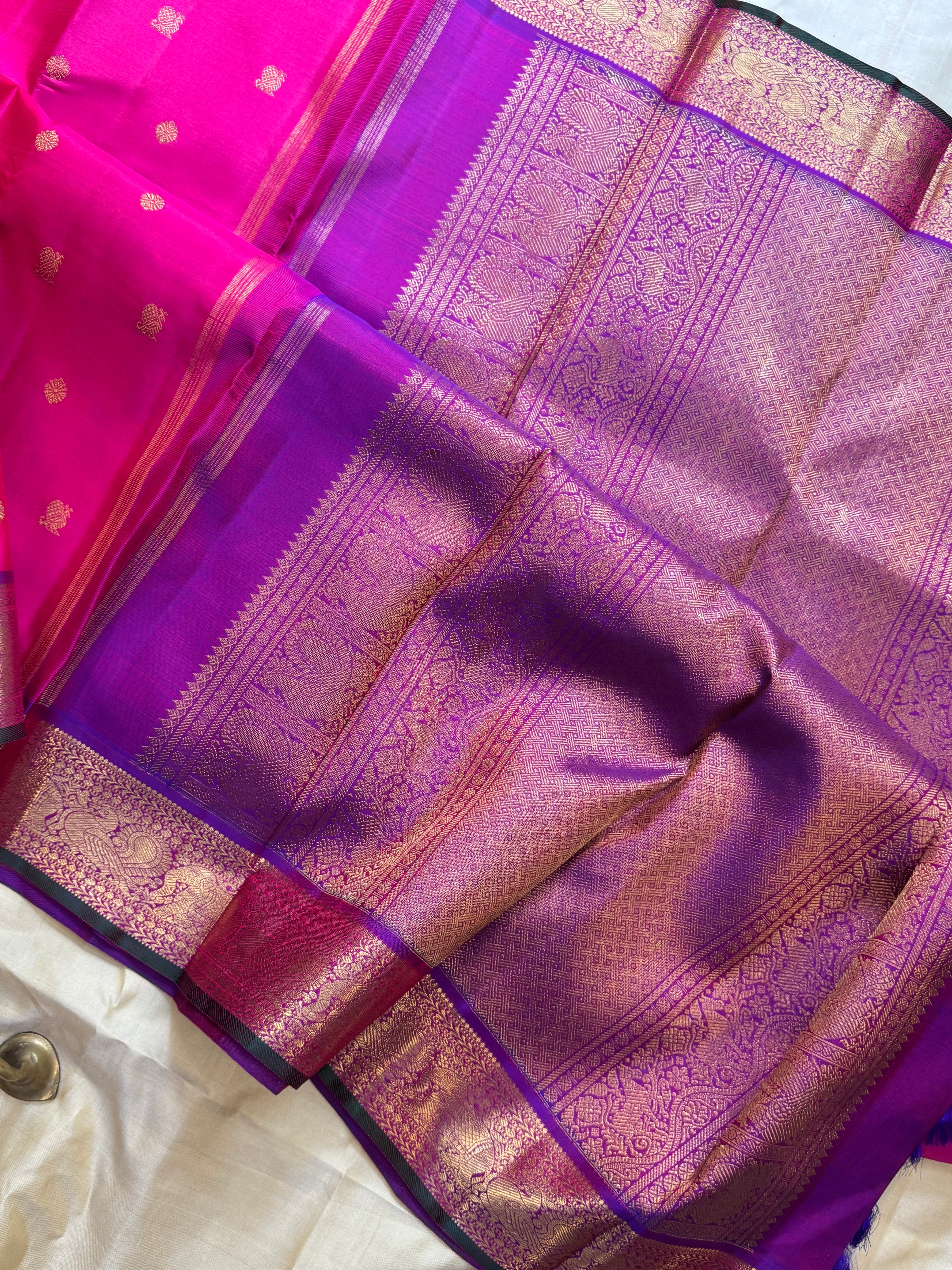Swapnam : Strawberry pink annam pet / kanjipuram silk