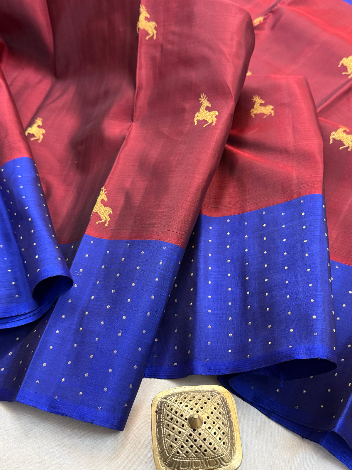 Maan butta and border pure Zari butta/kanjipuram silk saree clsa 12088