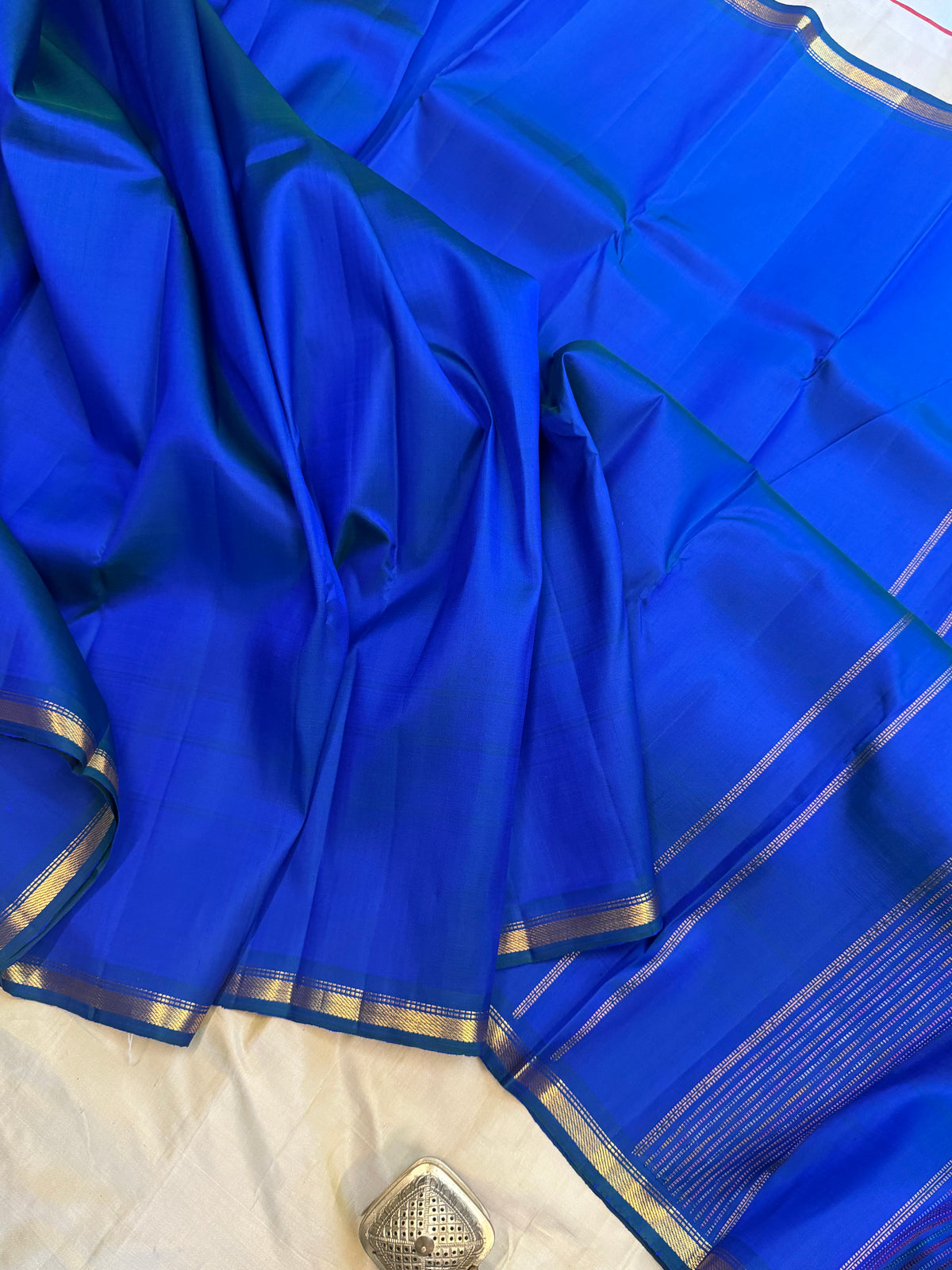 Peacock blue Aarani pure silk saree/ clsa 12072