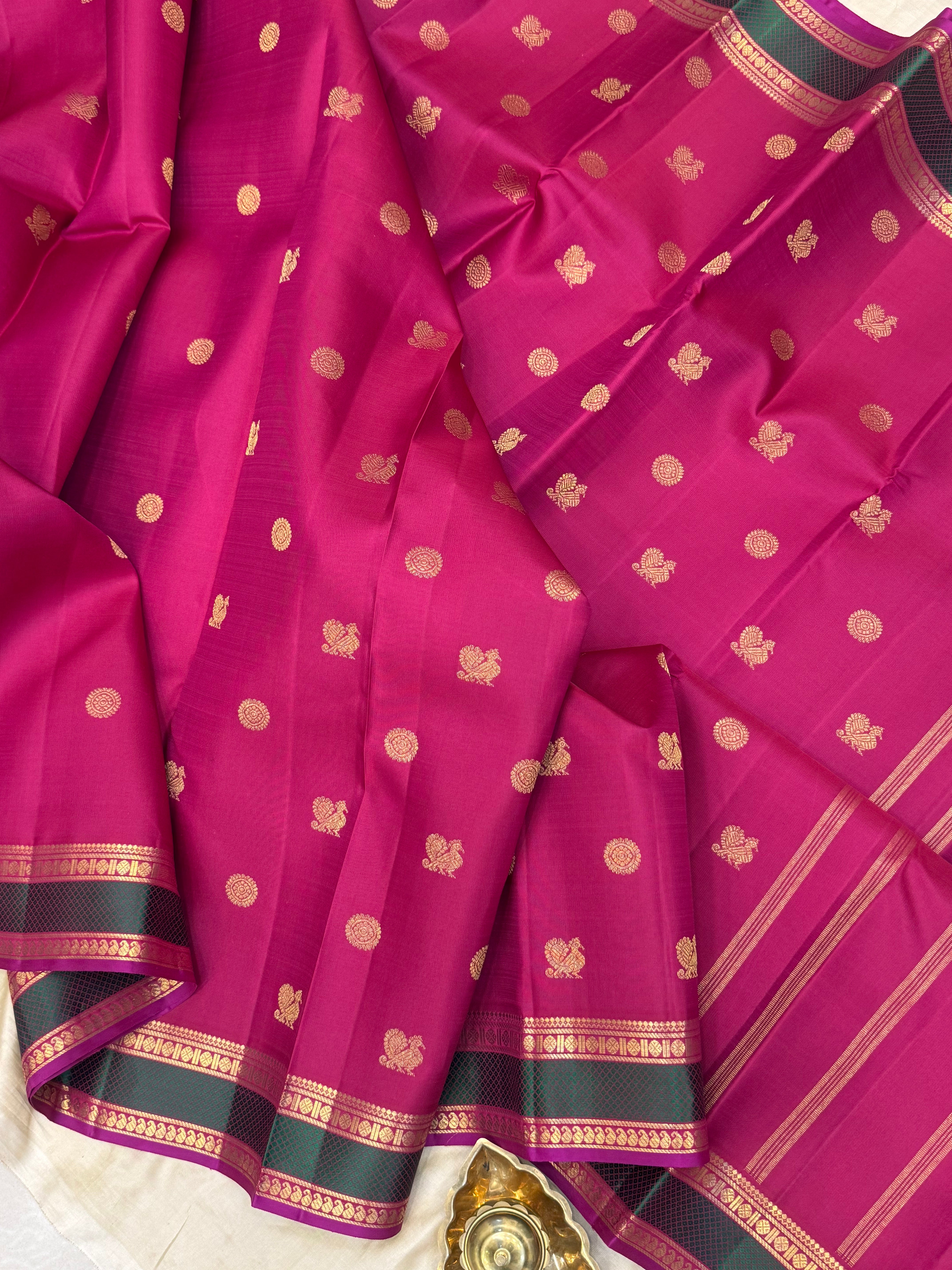Kalyani: purple pink dense pet / kanjipuram silk