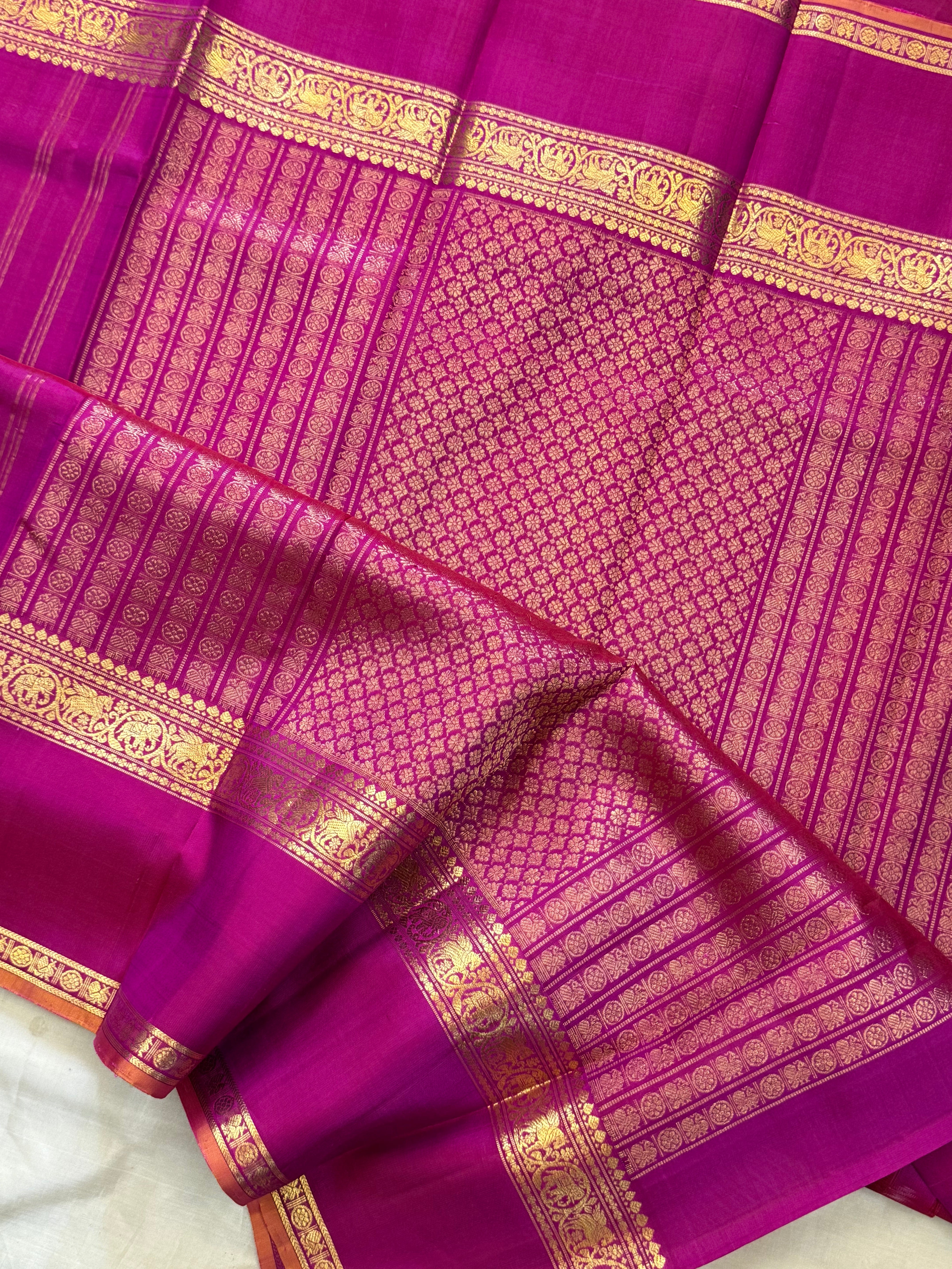 Fuchsia pink Retta pet border/ Arani silk CLSA9944