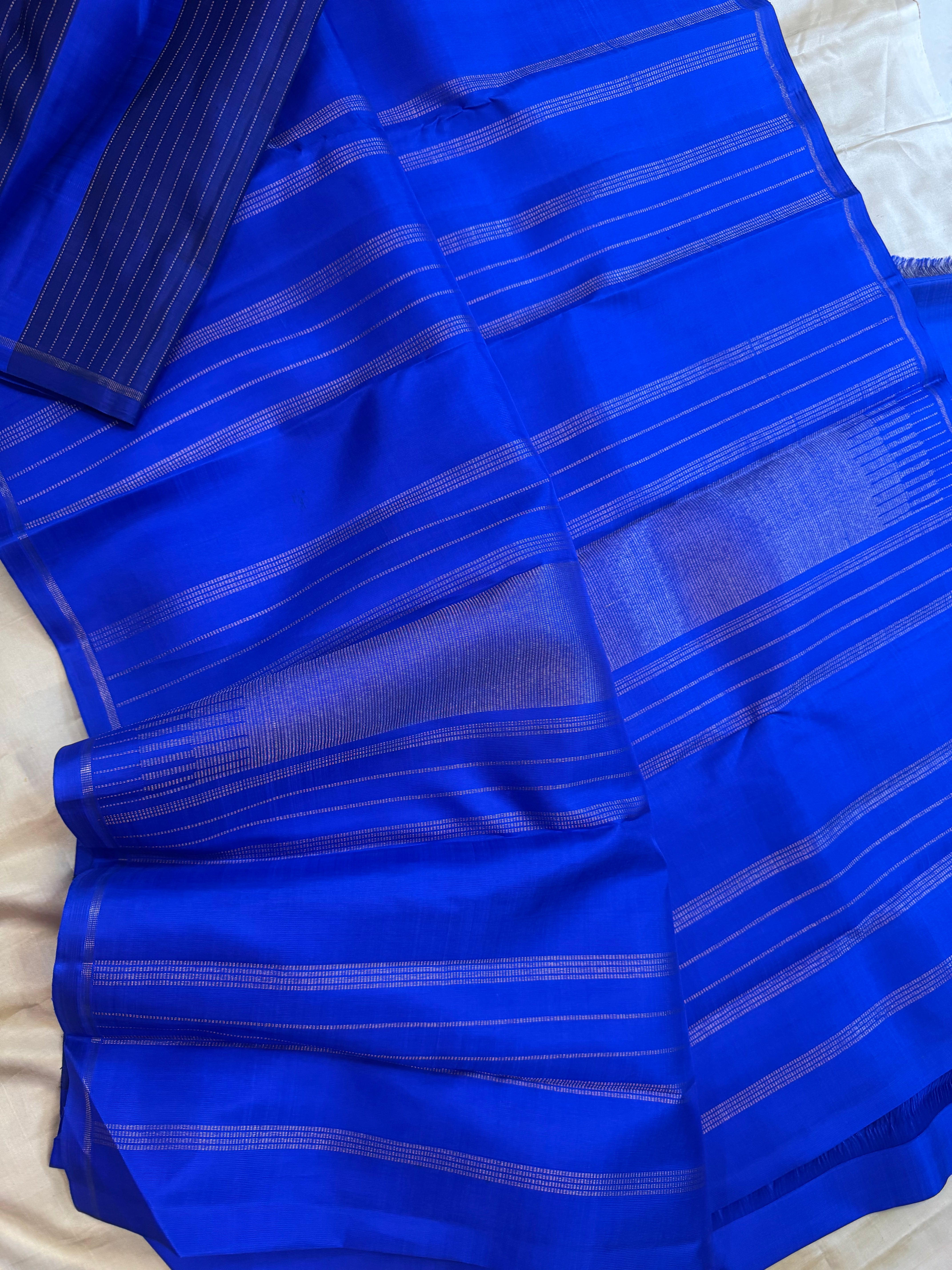 Concept saree blue band kanjipuram silk