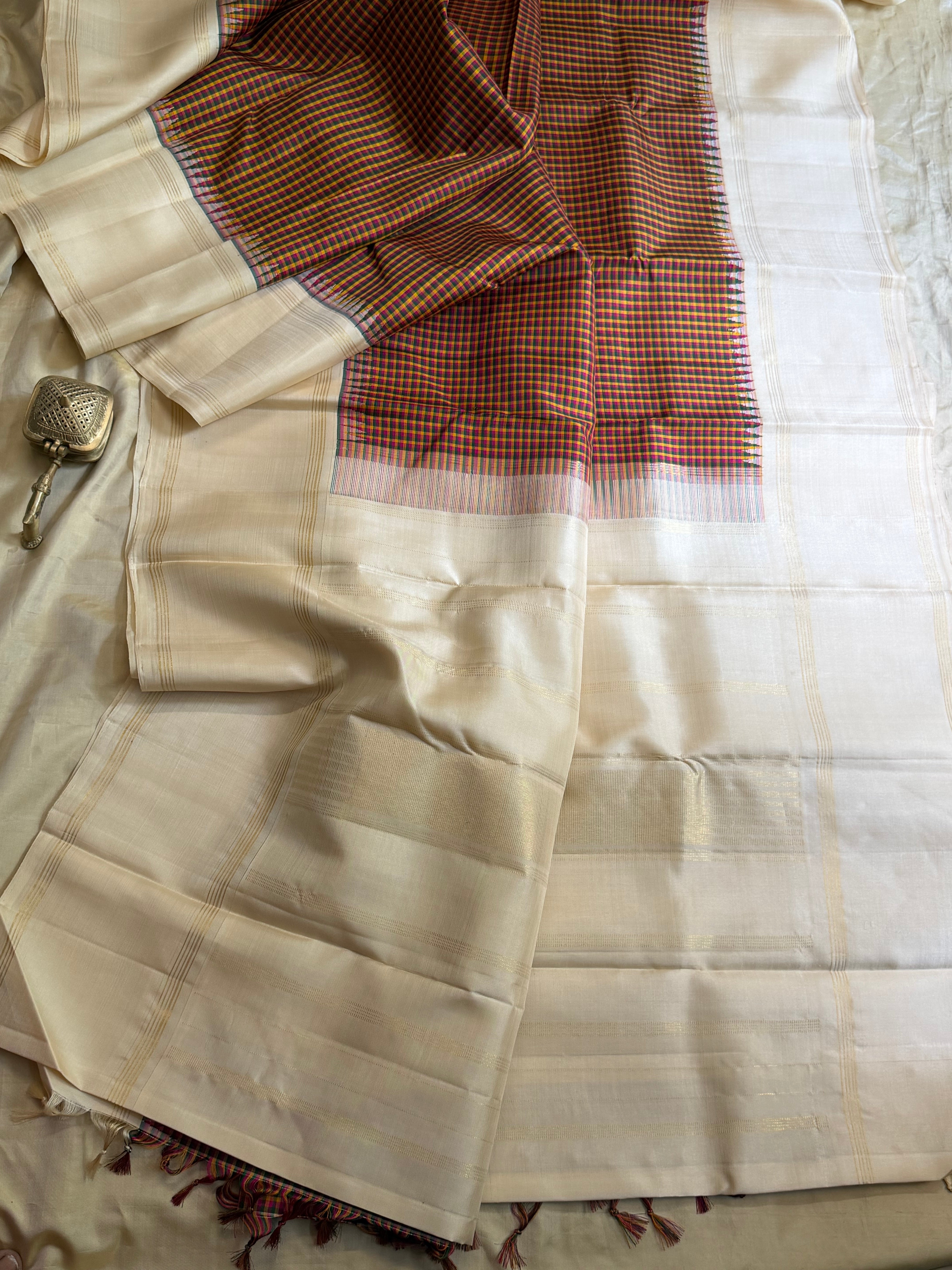 Multi color Kattam Korvai / Arani silk